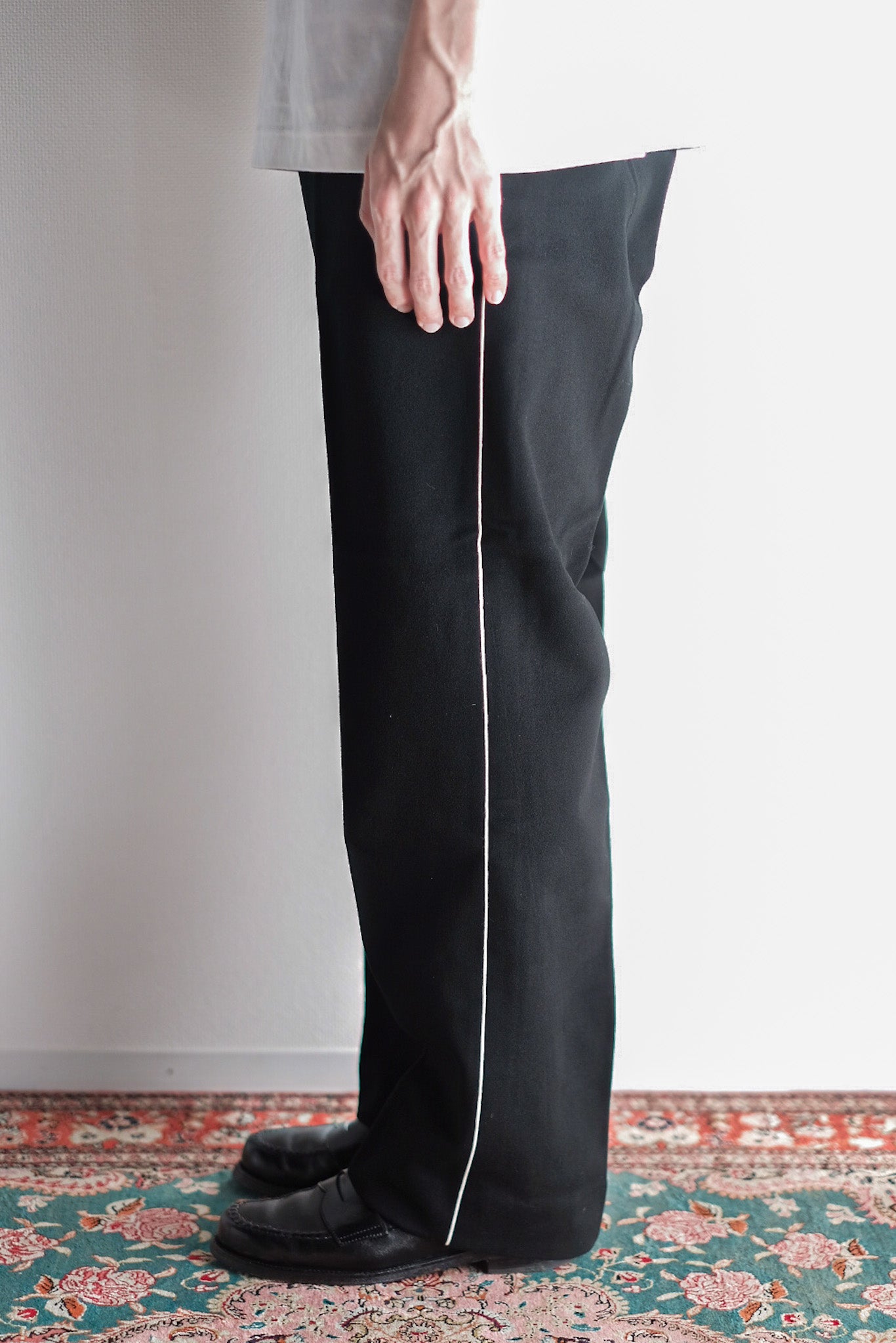 【~40's】French Vintage Side Line Wool Trousers "Dead Stock"