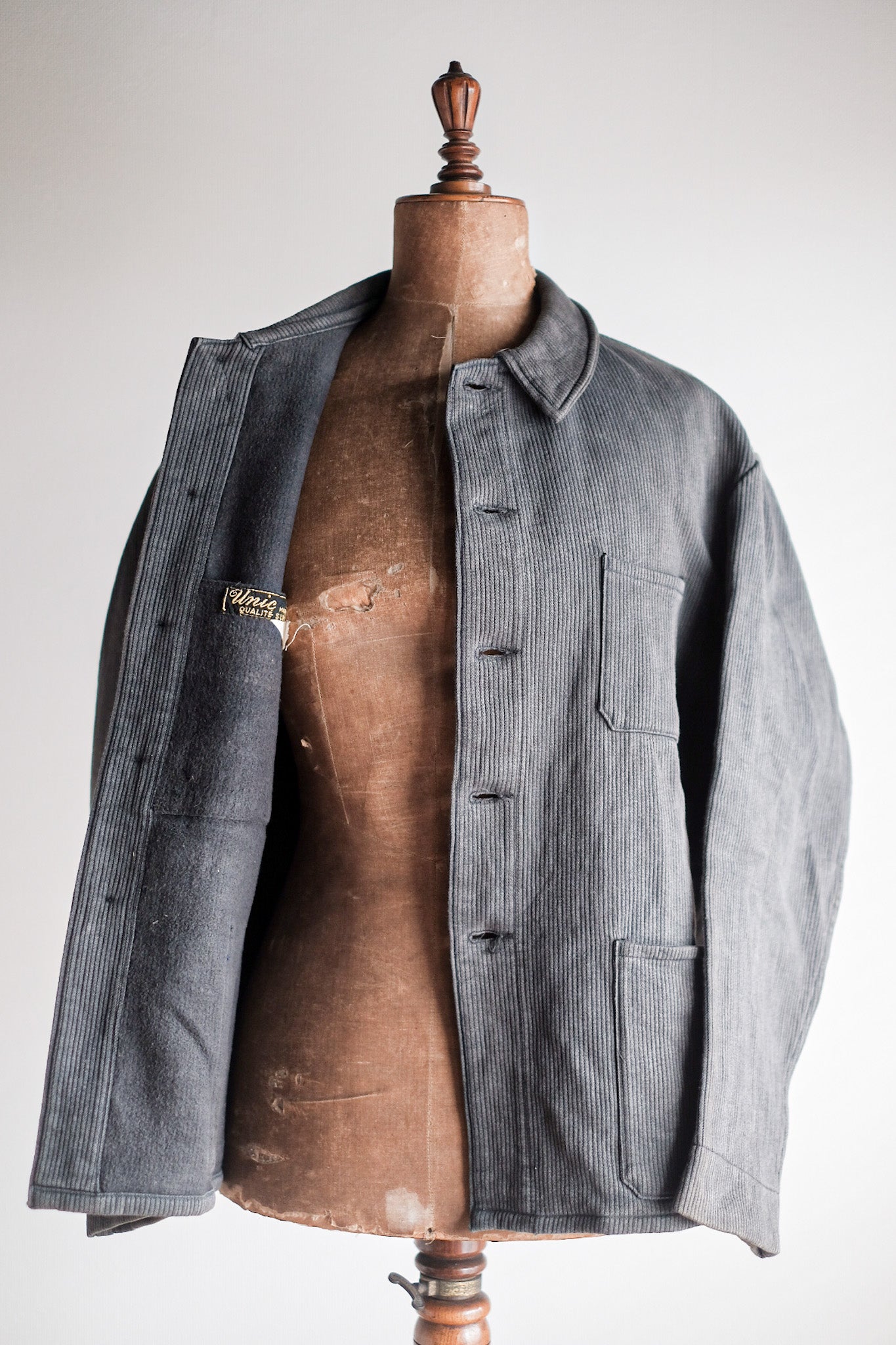 【~50’s】French Vintage Gray Cotton Pique Work Jacket
