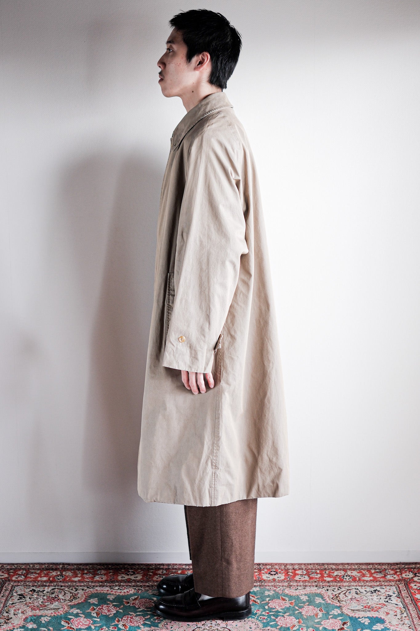 【~80's】Vintage Burberry's Single Raglan Balmacaan Coat C100 Size.48REG