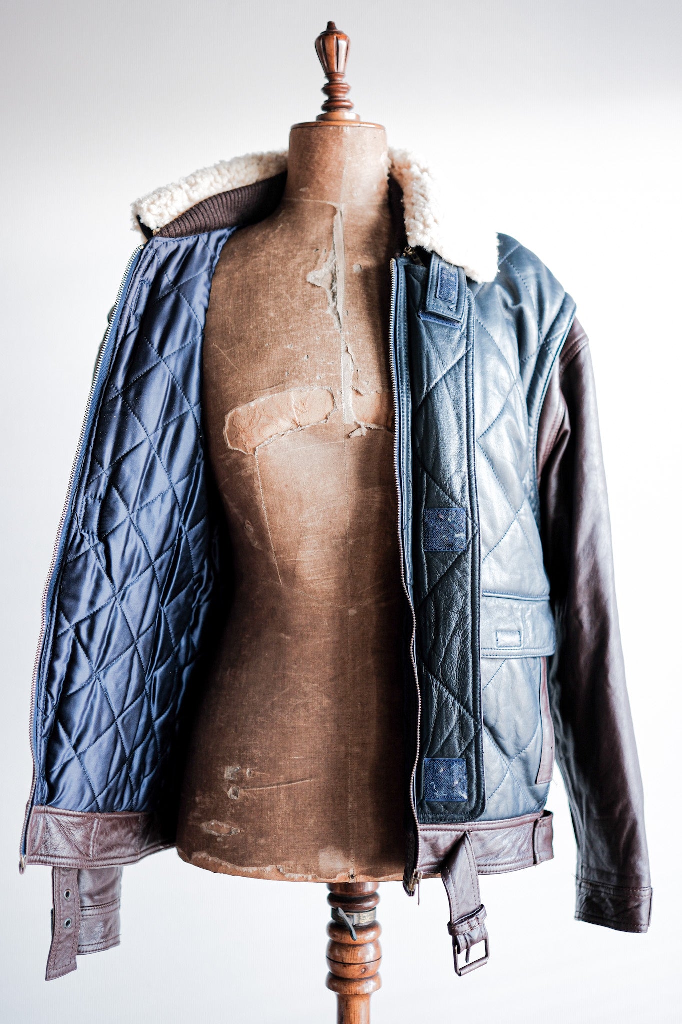 【~70's】Old Marcel Lassance Leather Bomber Jacket Size.52