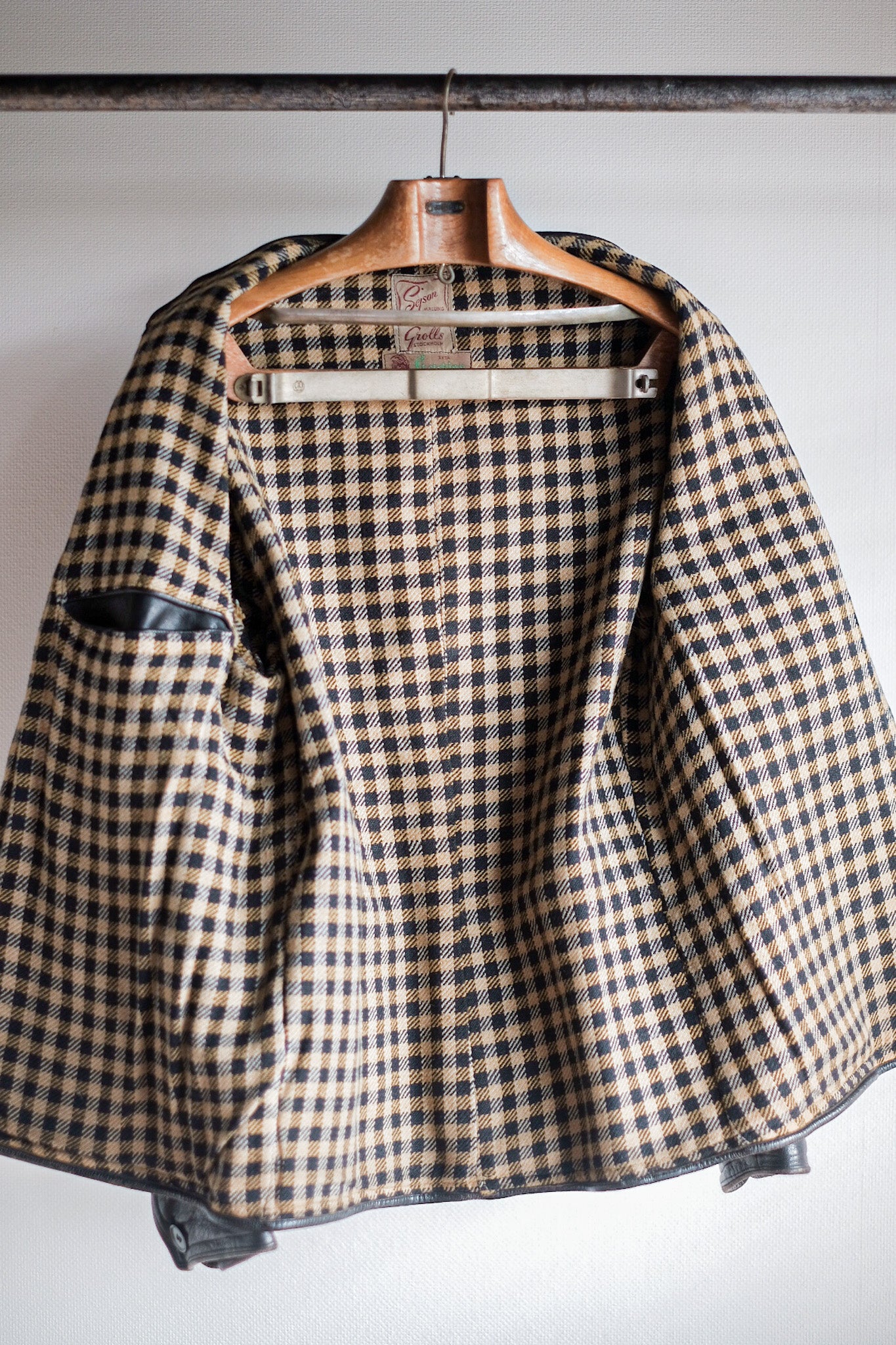 【~40's】Swedish Vintage Double Breasted Leather Jacket