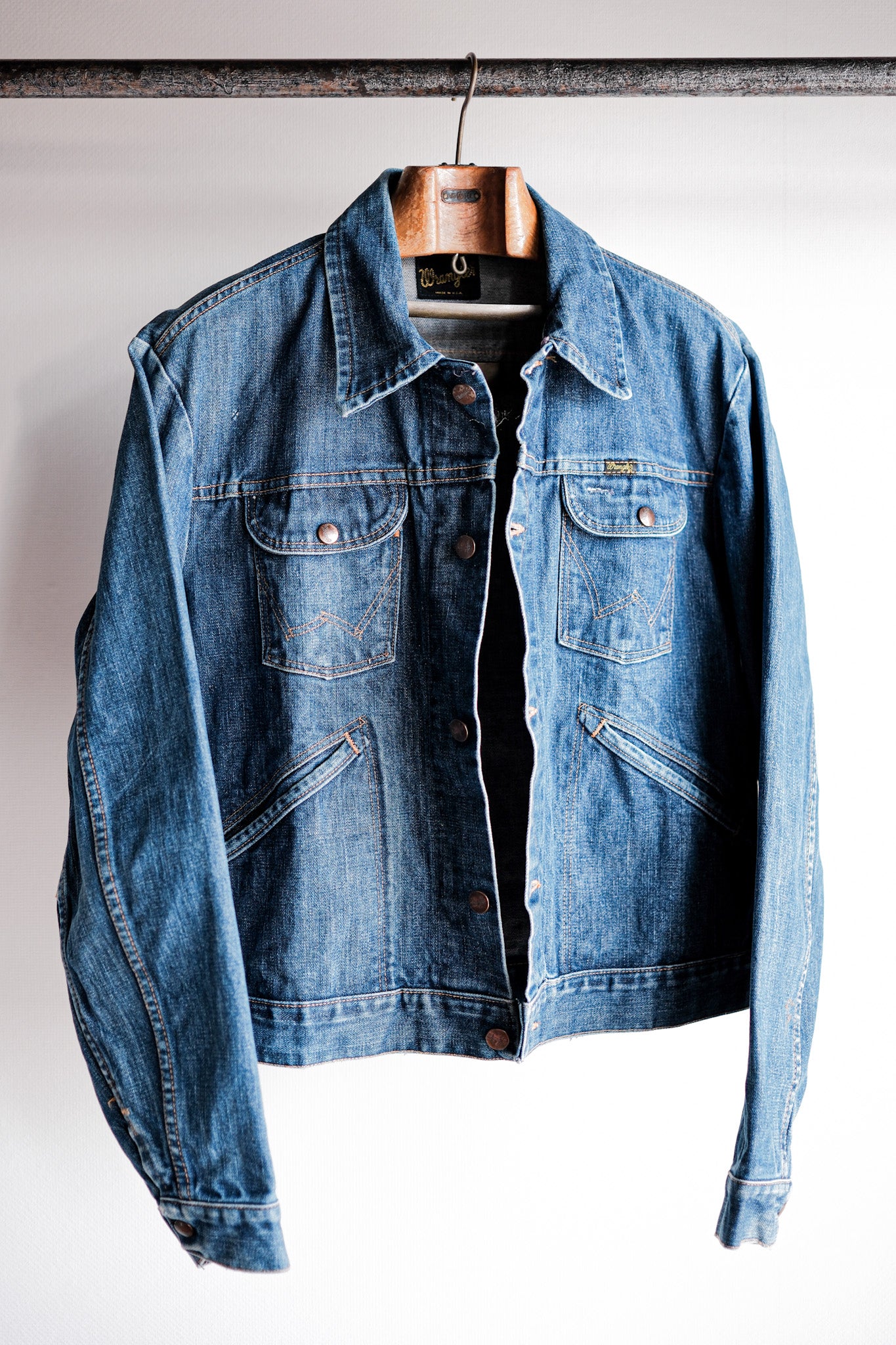 【~70's】Vintage Wrangler 124MJ Denim Jacket With Patches Size.44