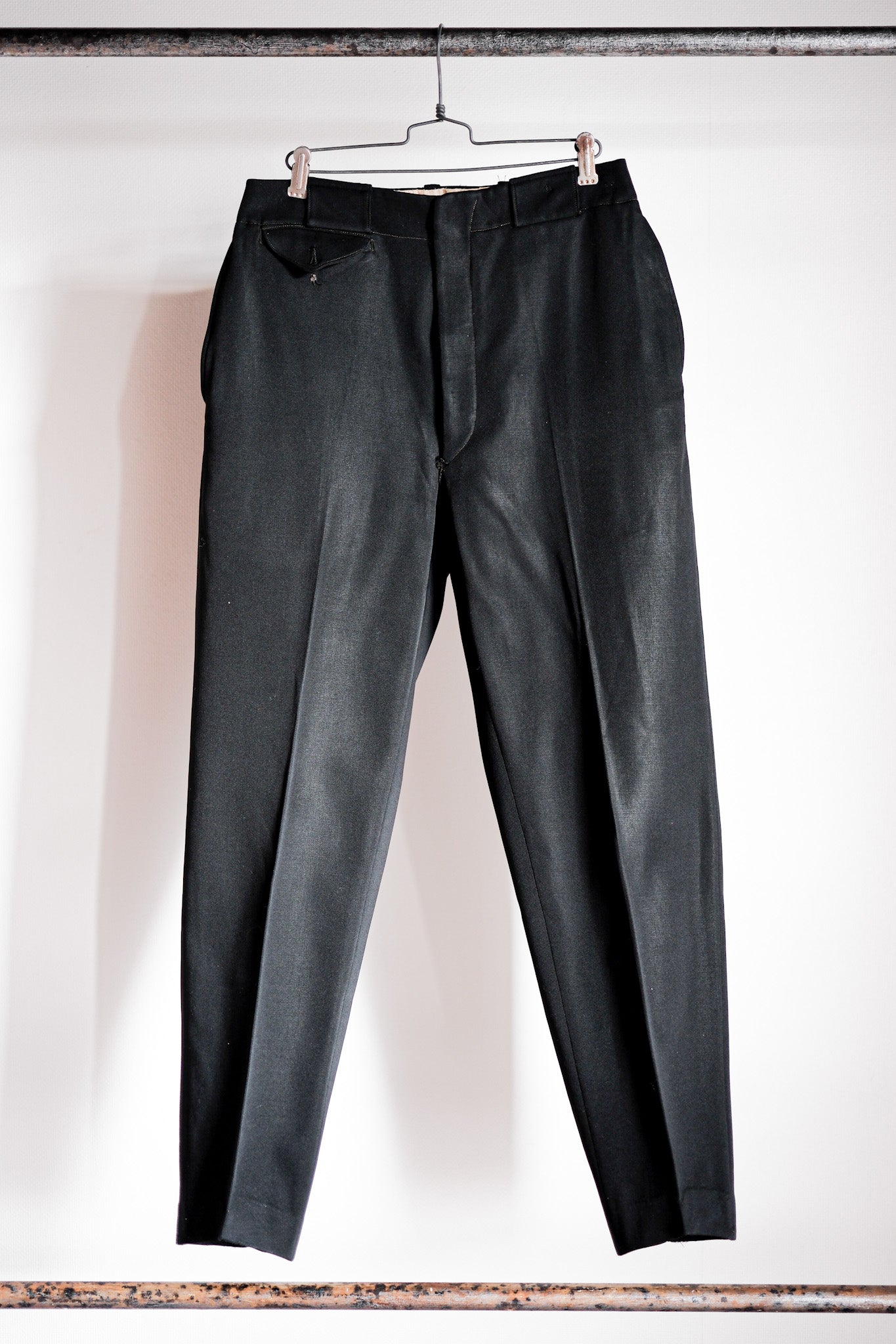 【~40's】French Vintage Black Wool Trousers
