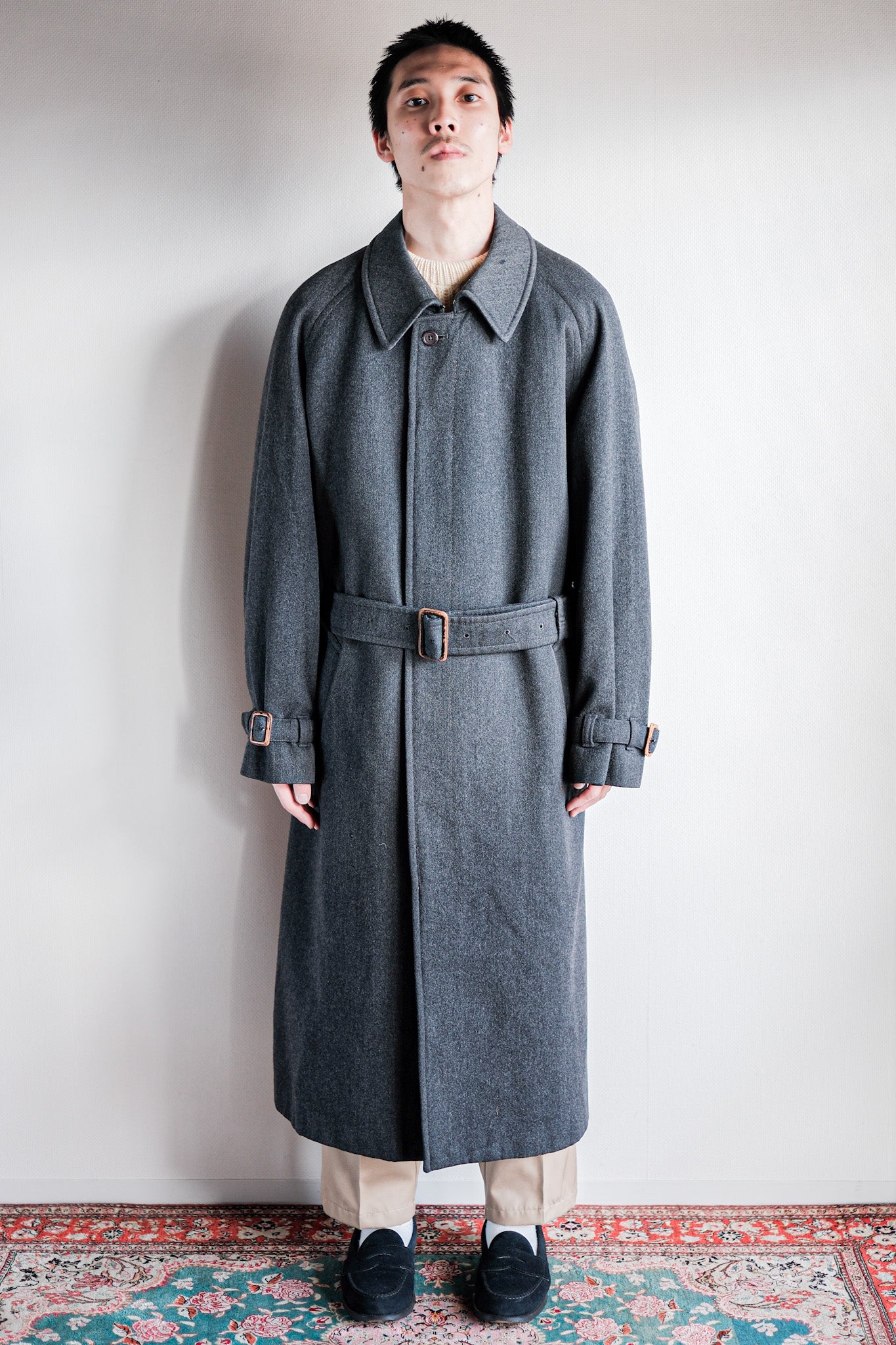 【~70's】Vintage Aquascutum Single Raglan Wool Rider Coat