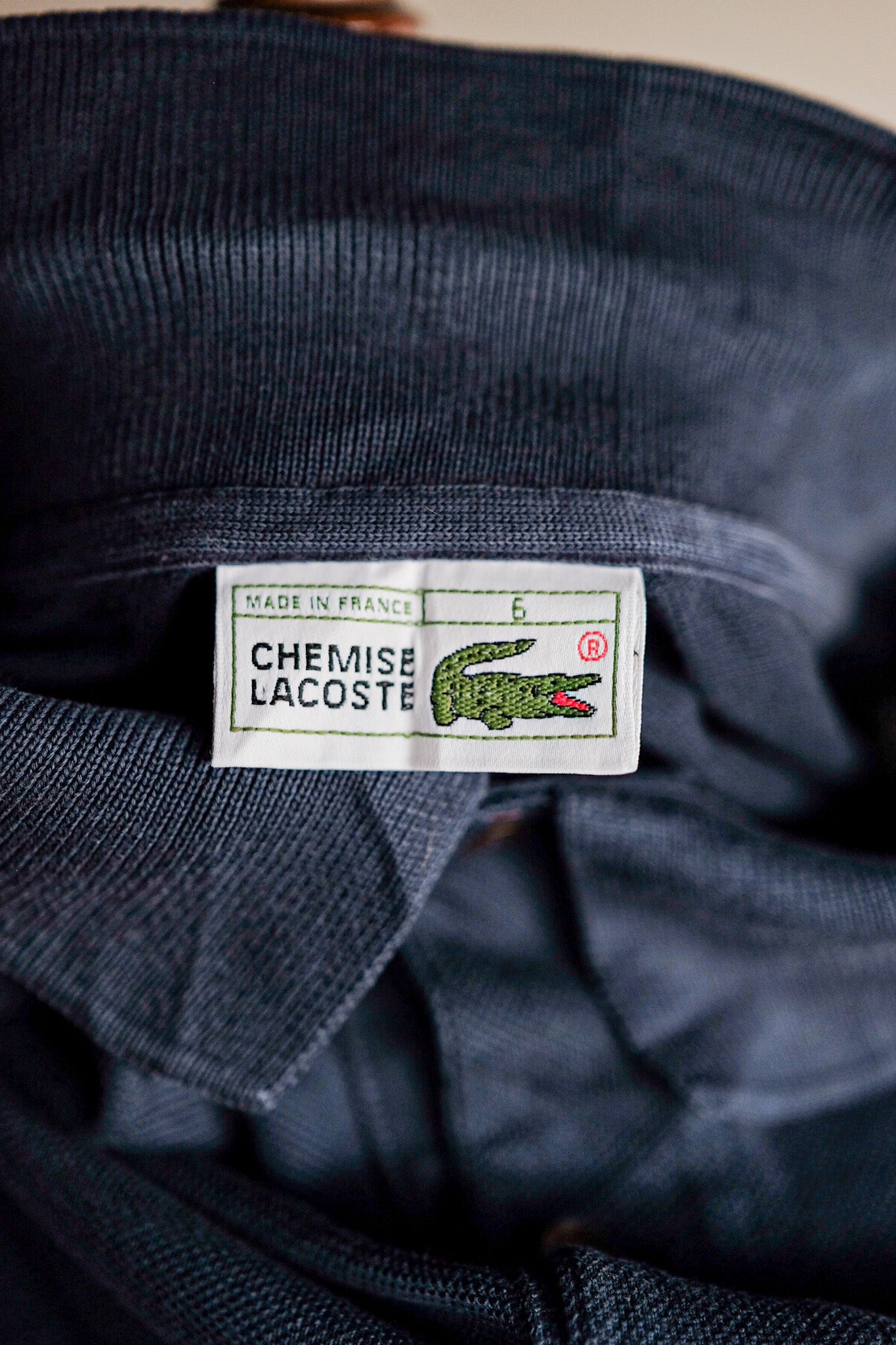 【~80's】CHEMISE LACOSTE L/S Polo Shirt Size.6 "Navy"
