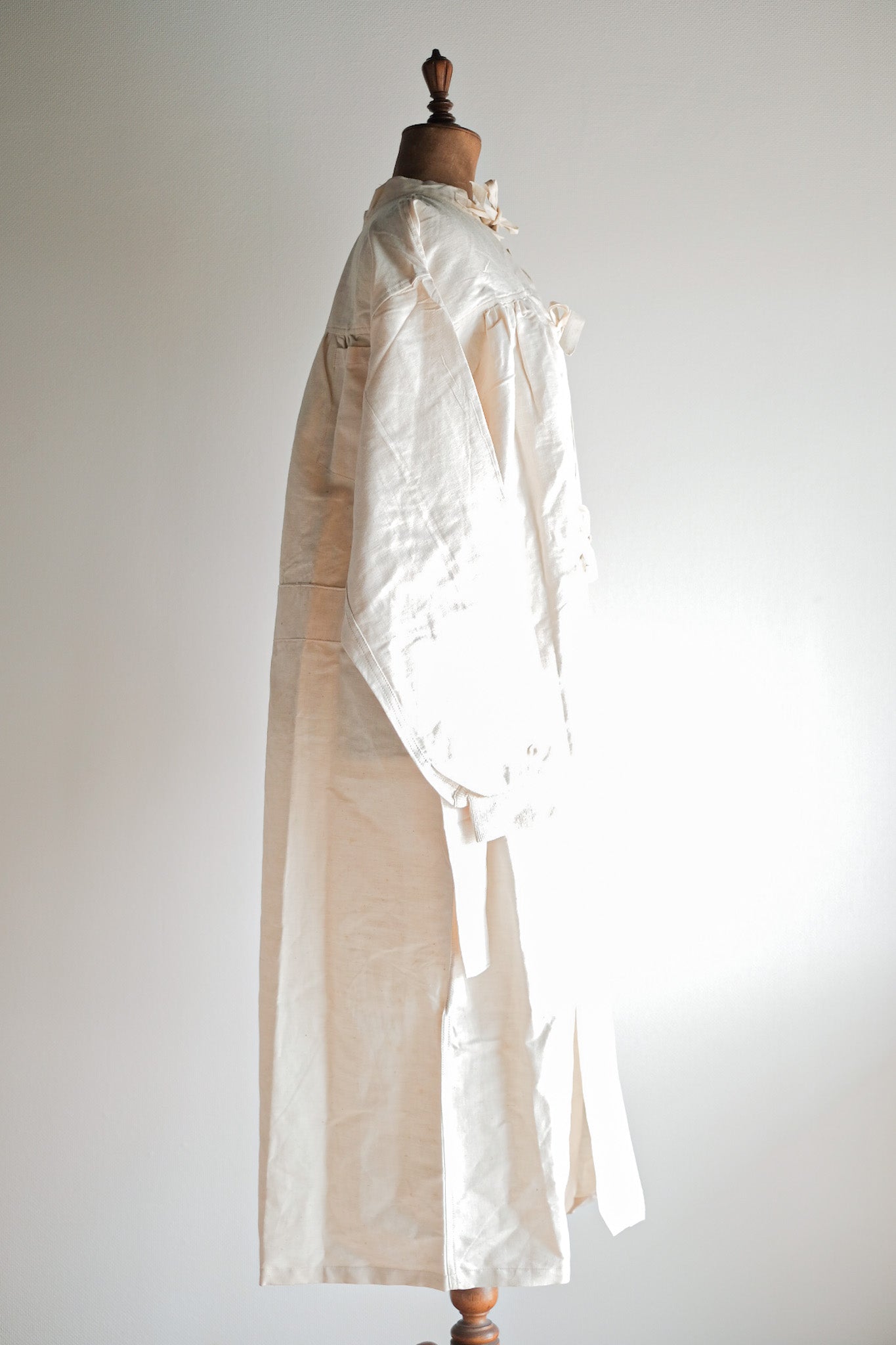 【~50's】French Army Surgeon Linen Coat Hospital Military "Dead Stock"