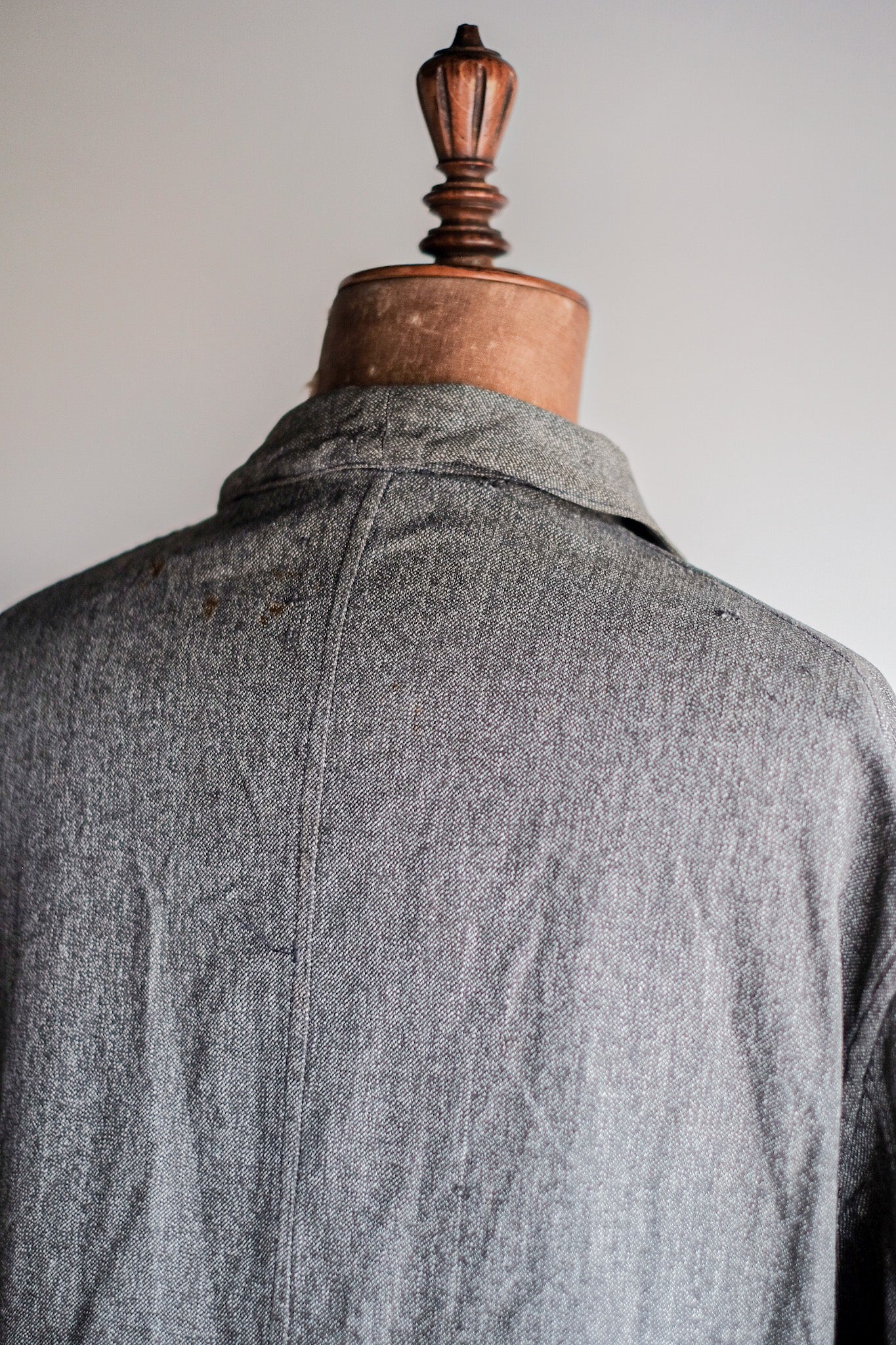 【~40's】French Vintage Black Chambray Atelier Coat
