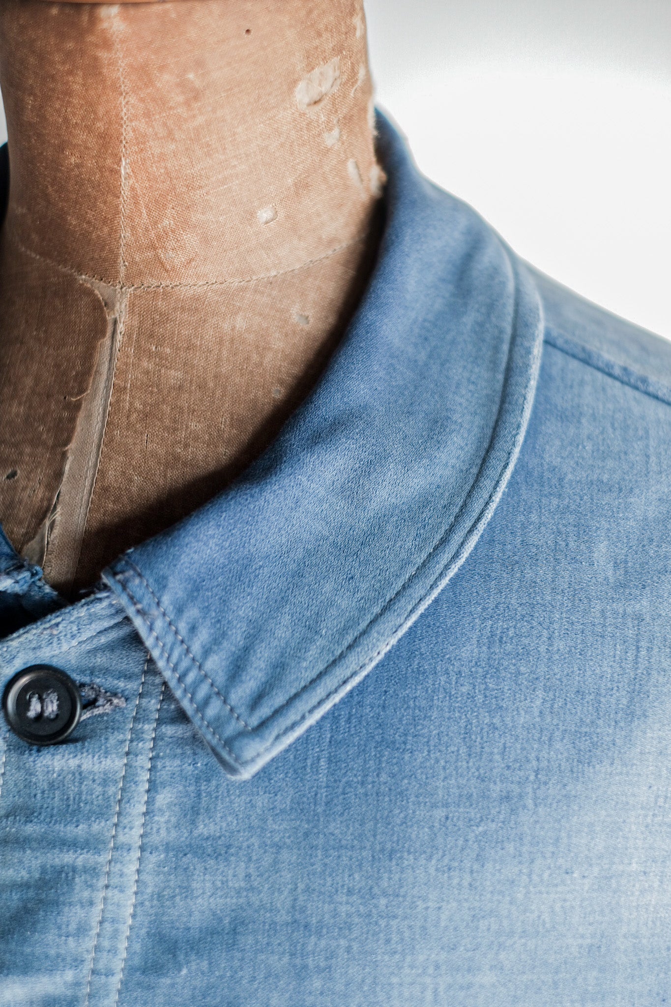 【~40's】French Vintage Blue Moleskin Work Jacket "Le Mont St. Michel"