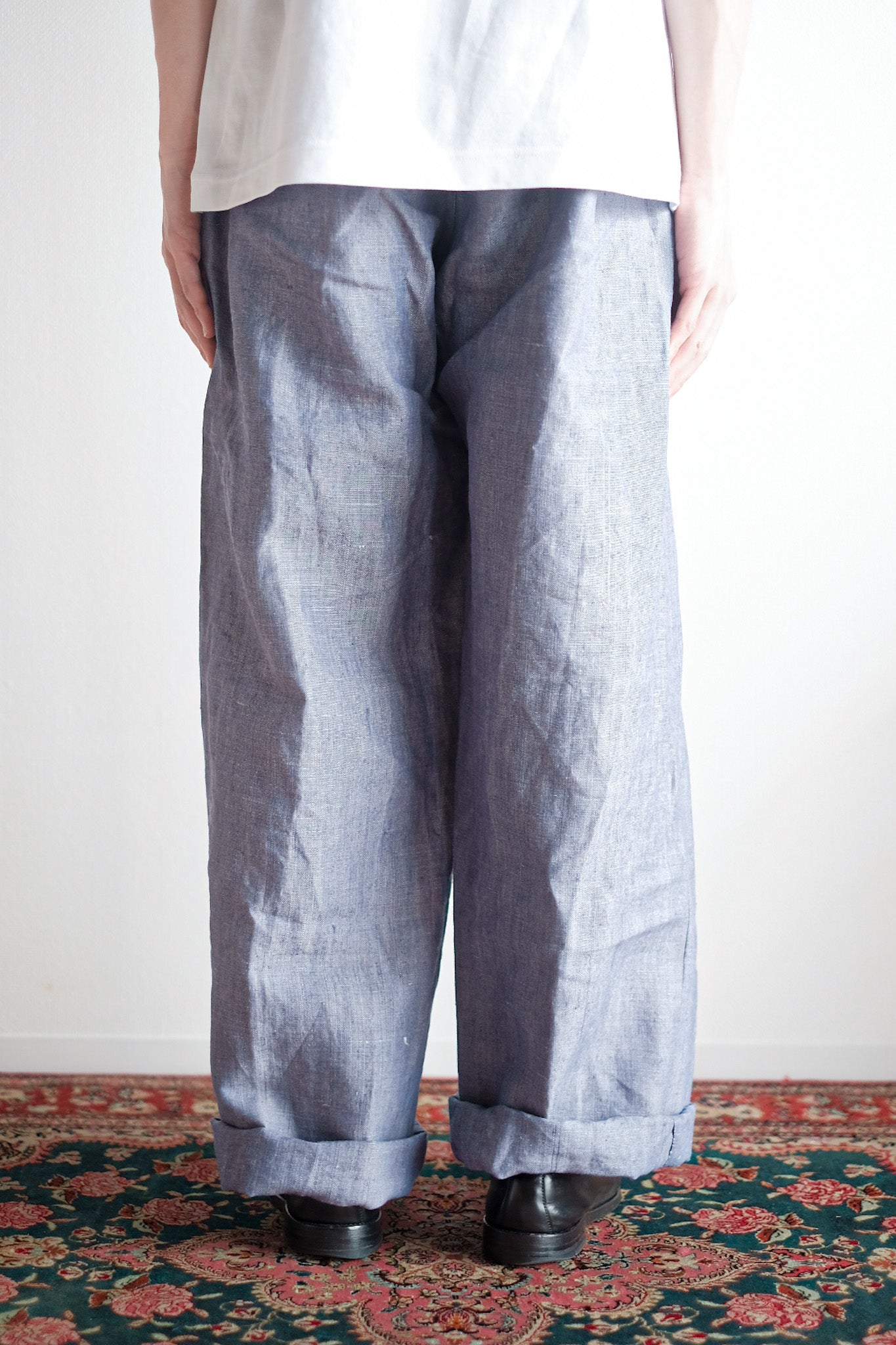 【~50's】French Navy Ramie Linen Sailor Pant "Dead Stock"