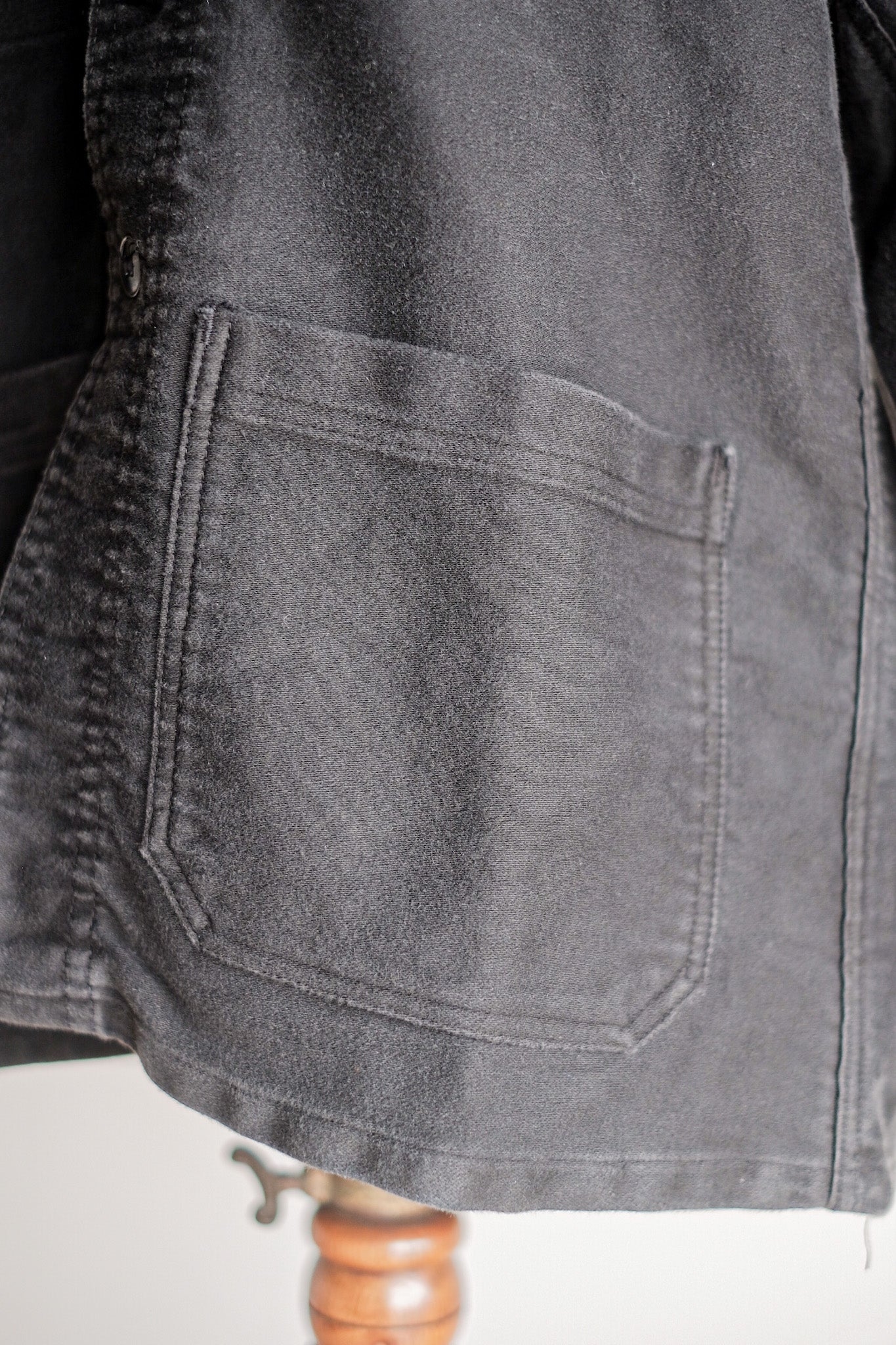 【~50's】French Vintage Black Moleskin Work Jacket