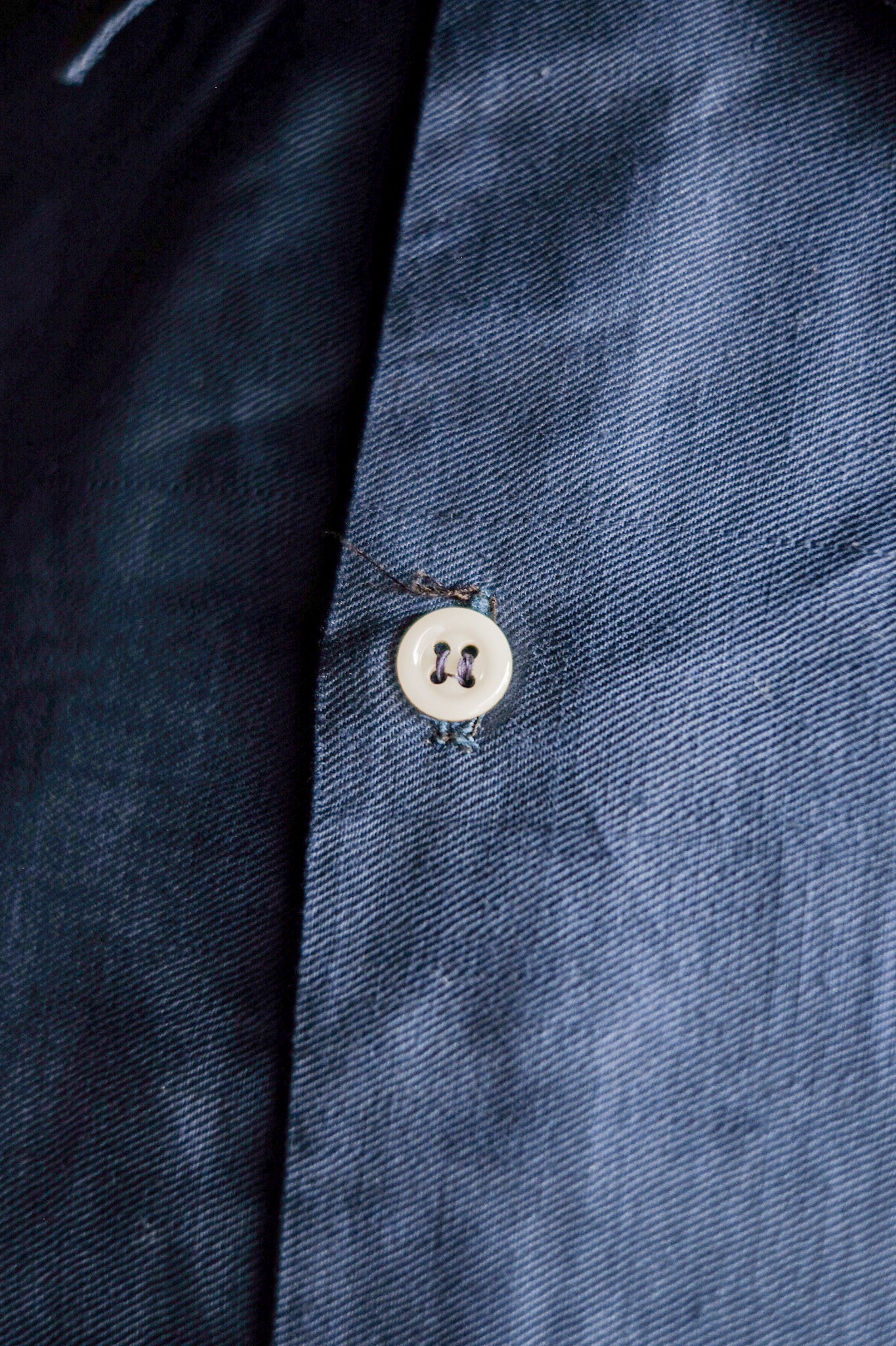 【~40's】French Vintage Indigo Metis Grandpa Shirt "Dead Stock"