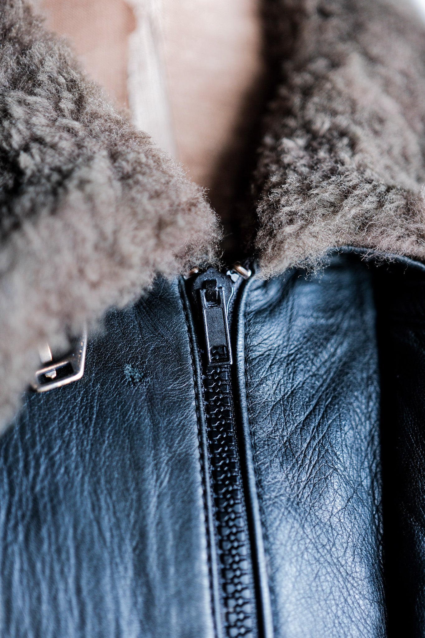 【~80's】Old Gucci Leather Bomber Jacket Size.52