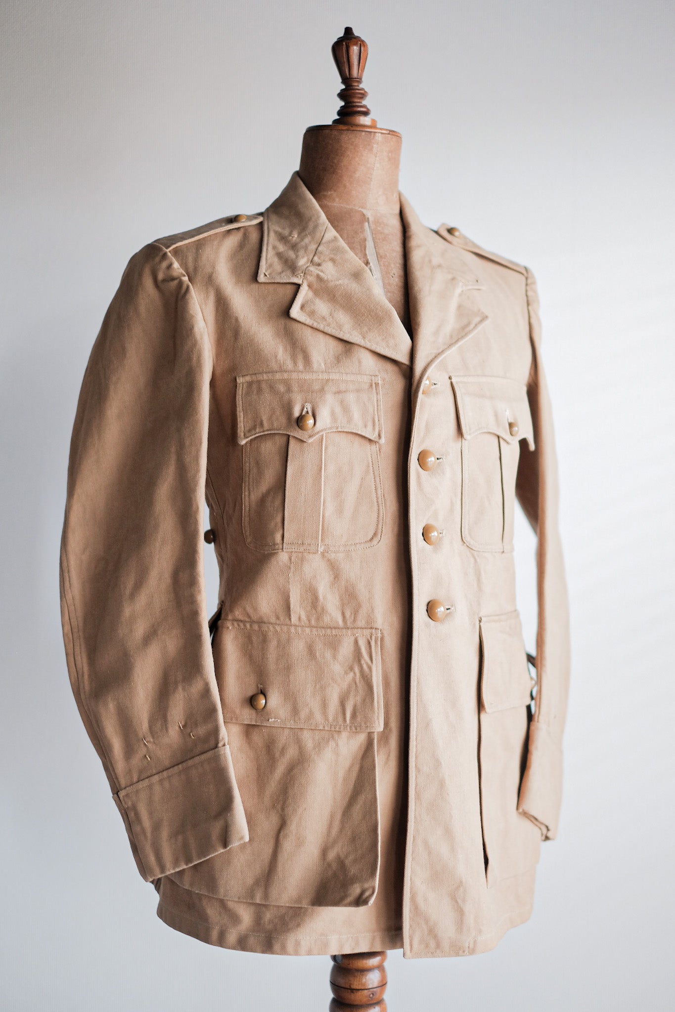 【~50's】French Vintage Cotton Linen Chino Jacket "Garally Lafayette" "Dead Stock"