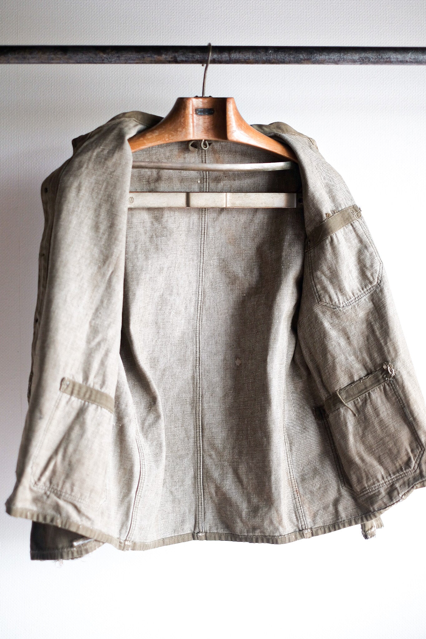 【~30's】German Vintage Green Cotton Work Jacket