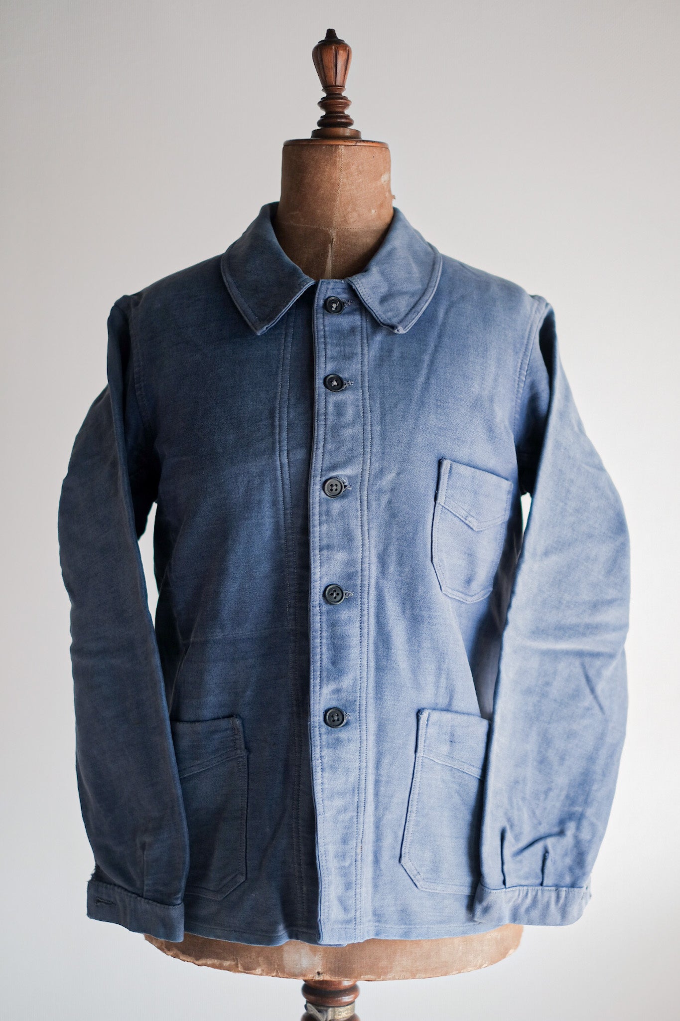 【~40's】French Vintage Blue Moleskin Work Jacket