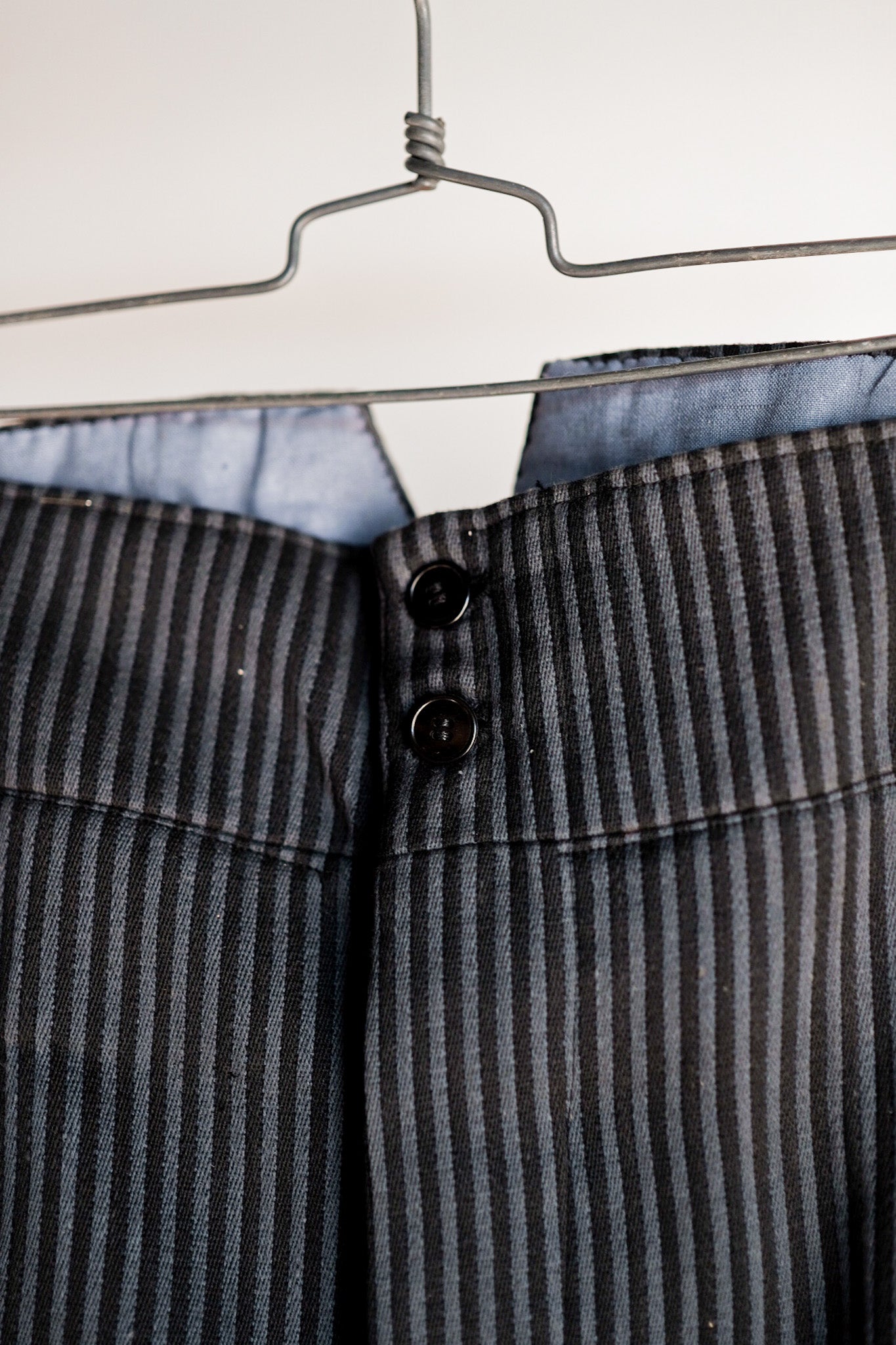 【 ~ 30's 】 French Vintage Cotton Pique Pique Striped Pants "Dead Stock"