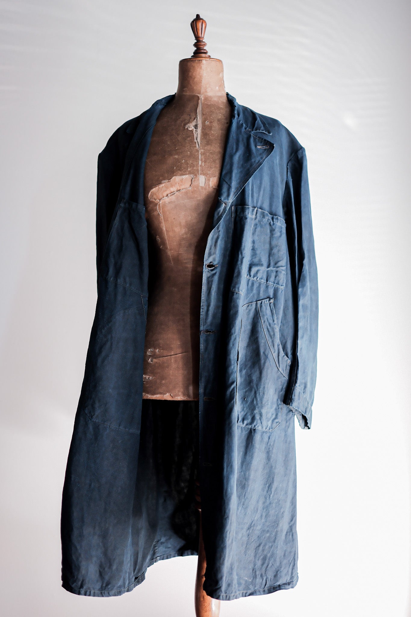 【Early 20th C】French Antique Indigo Linen Maquignon Coat