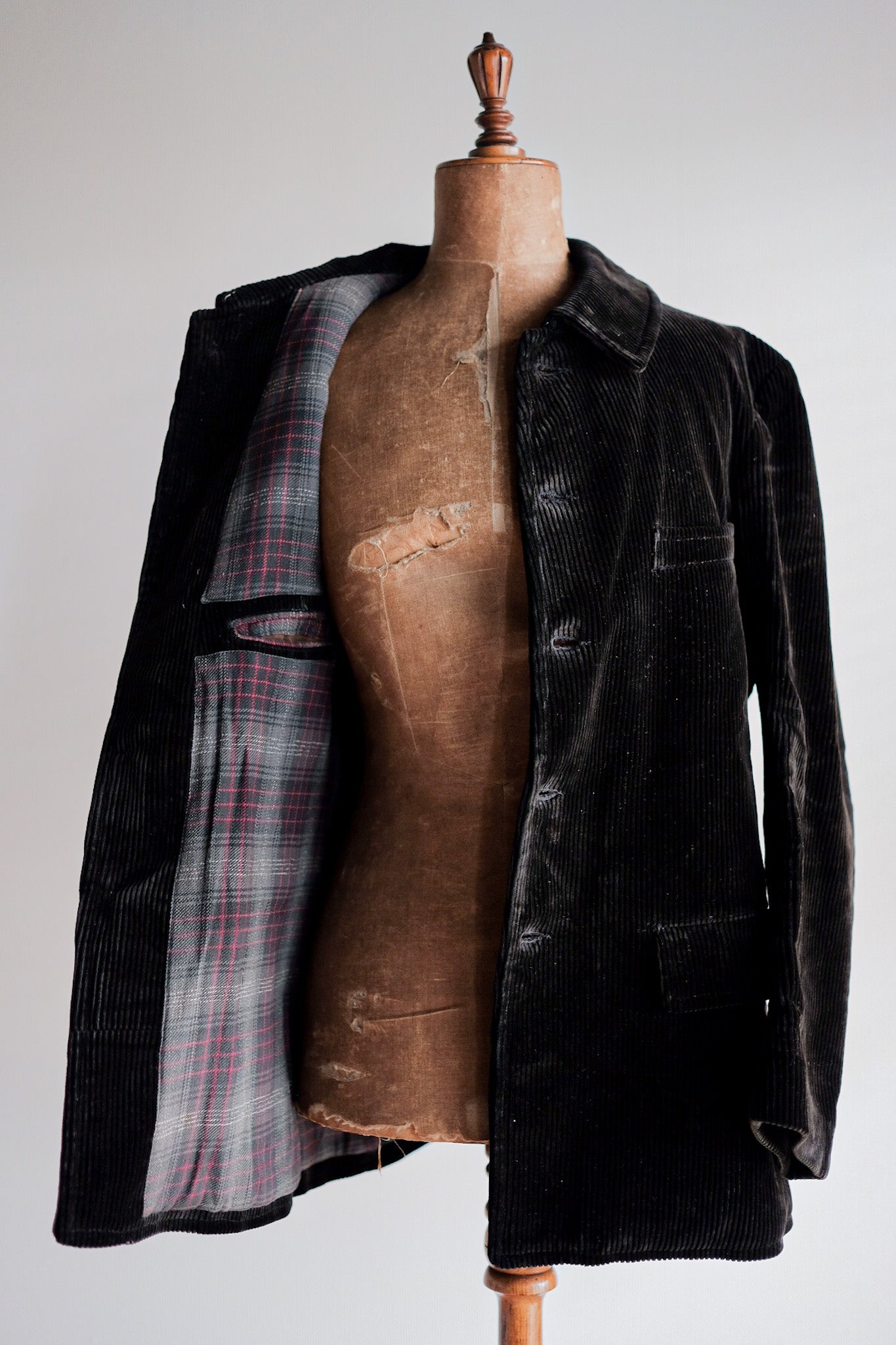 【~40's】French Vintage Black Corduroy Work Jacket