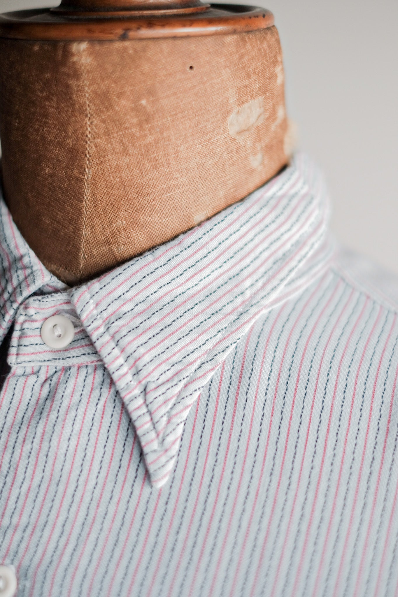 【~40's】French Vintage Rayon Grandpa Shirt