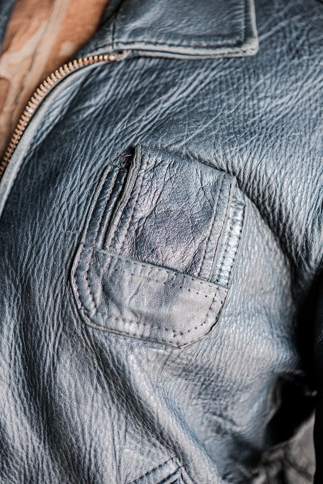 【~70's】French Air Force Pilot Leather Jacket
