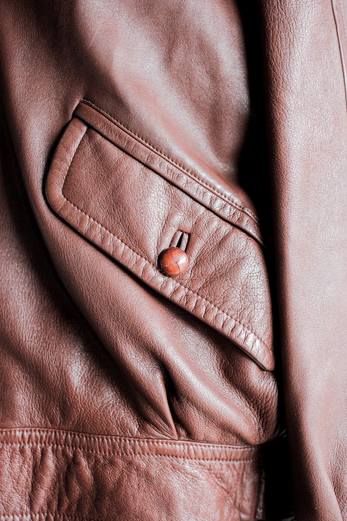 【~80's】Old Gucci Shawl Collar Leather Bomber Jacket Size.52