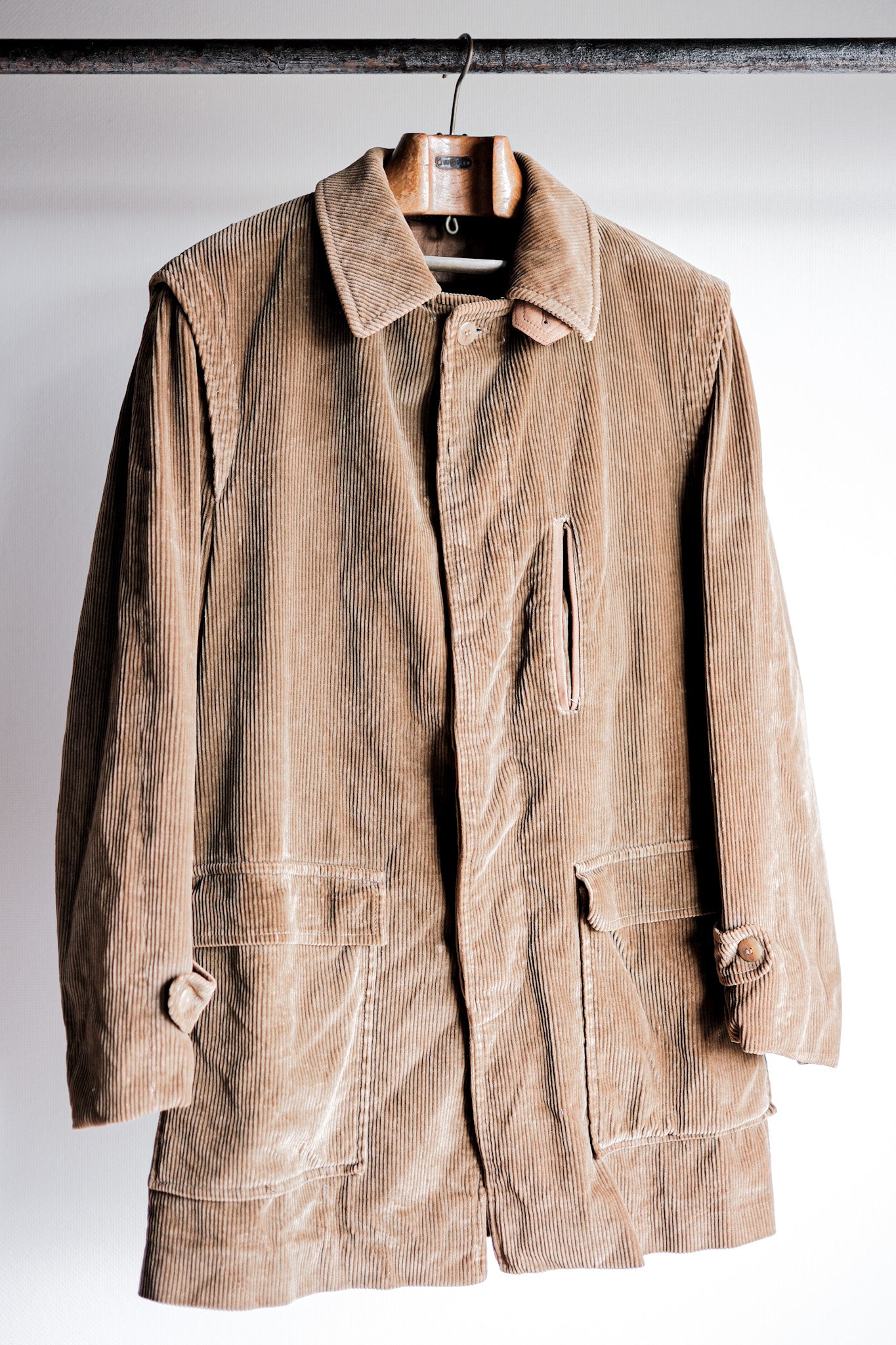 【~80's】Old INVERTERE Brown Corduroy Jacket With Chin Strap