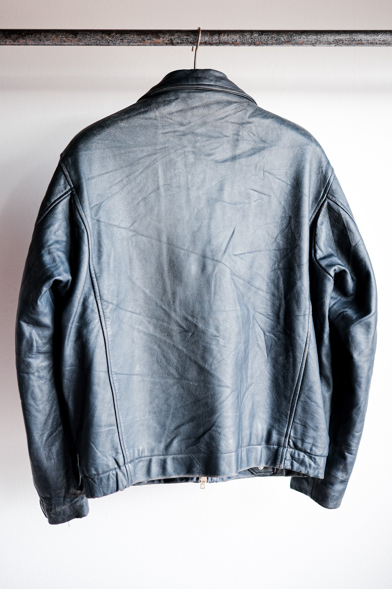 【~70's】French Air Force Pilot Leather Jacket Size.50