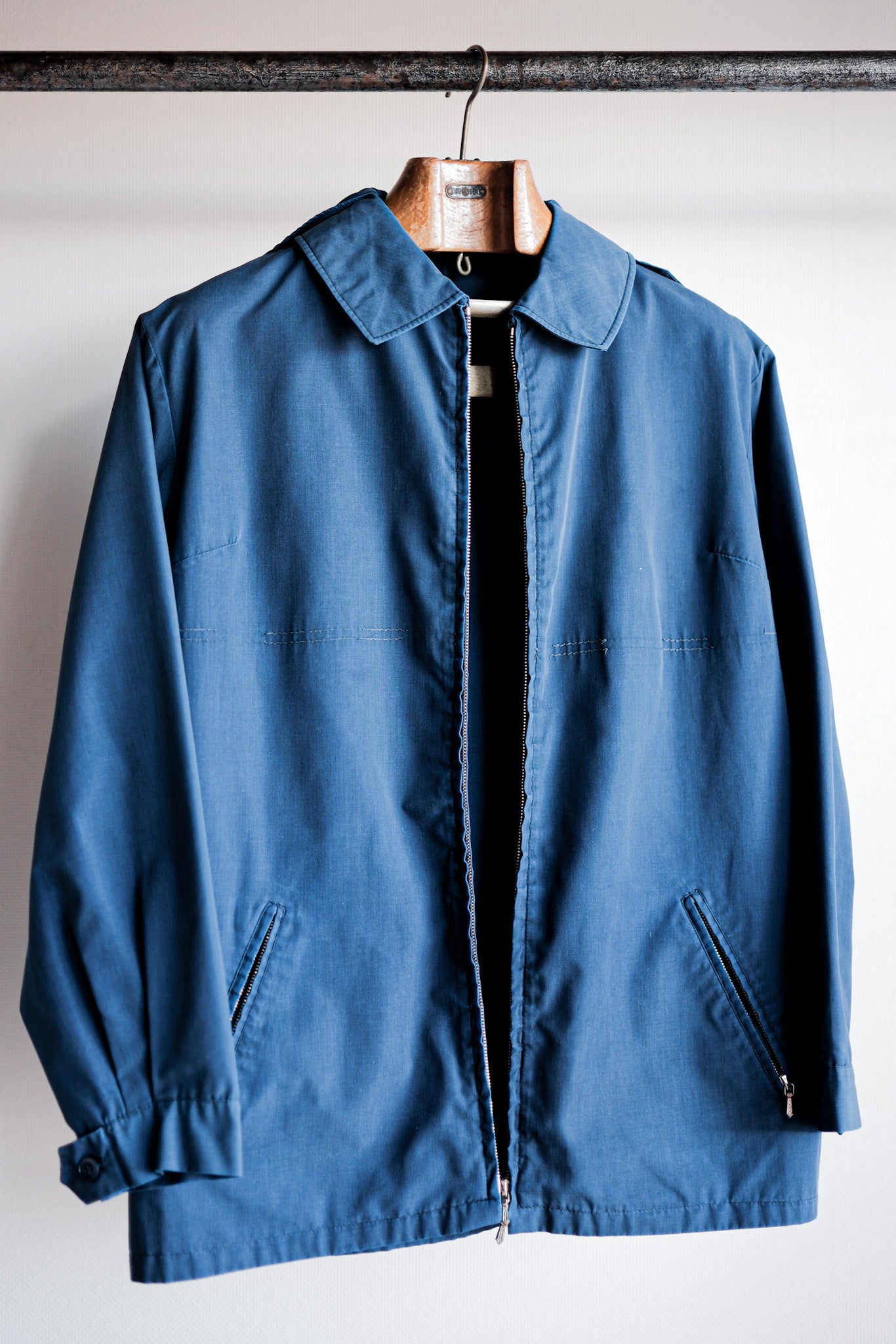 【~50's】German Vintage Blue Cotton × Polyester Hooded Jacket