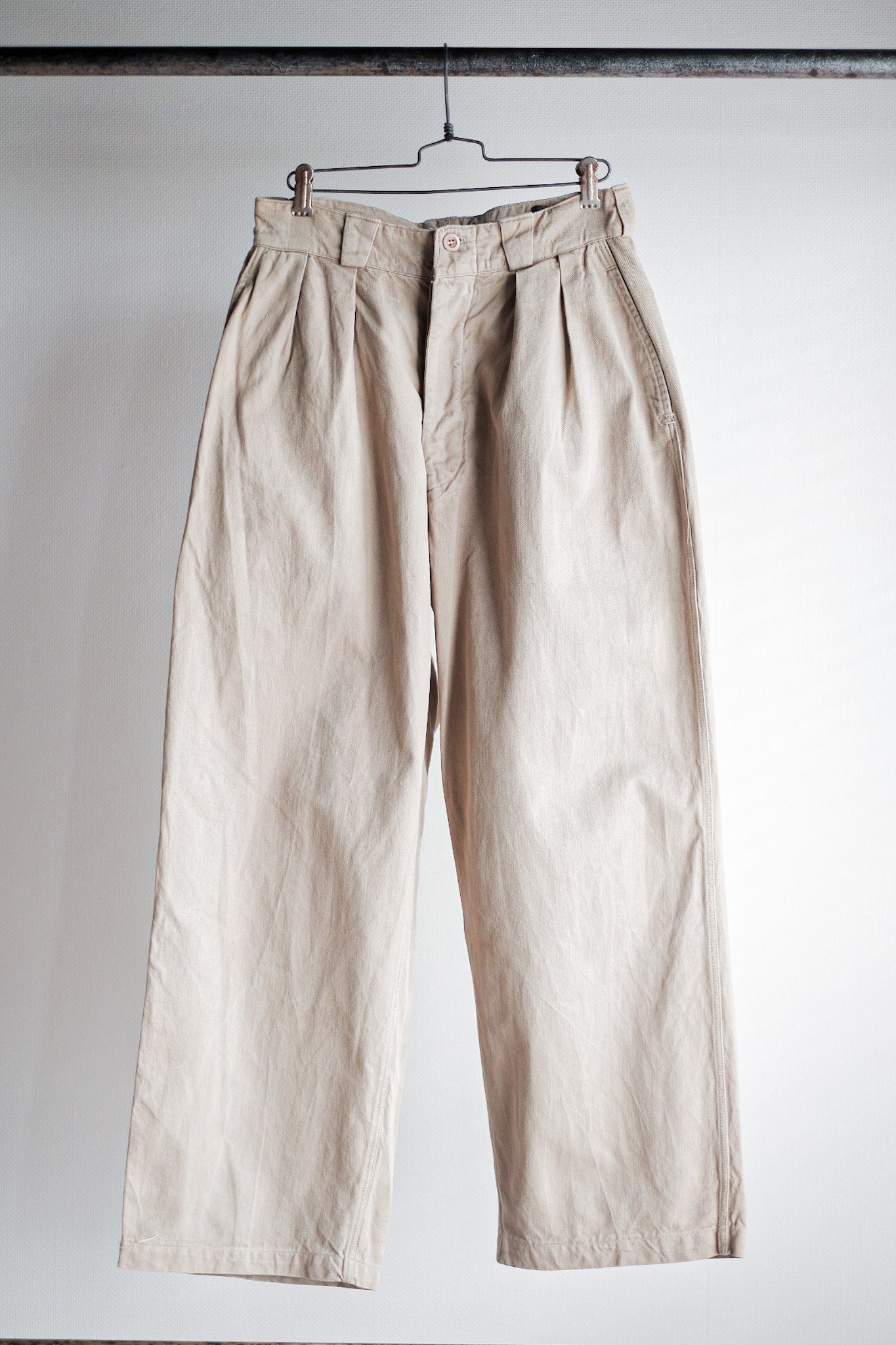 【~50's】French Army M52 Chino Trousers Size.76C "Indochina Model"