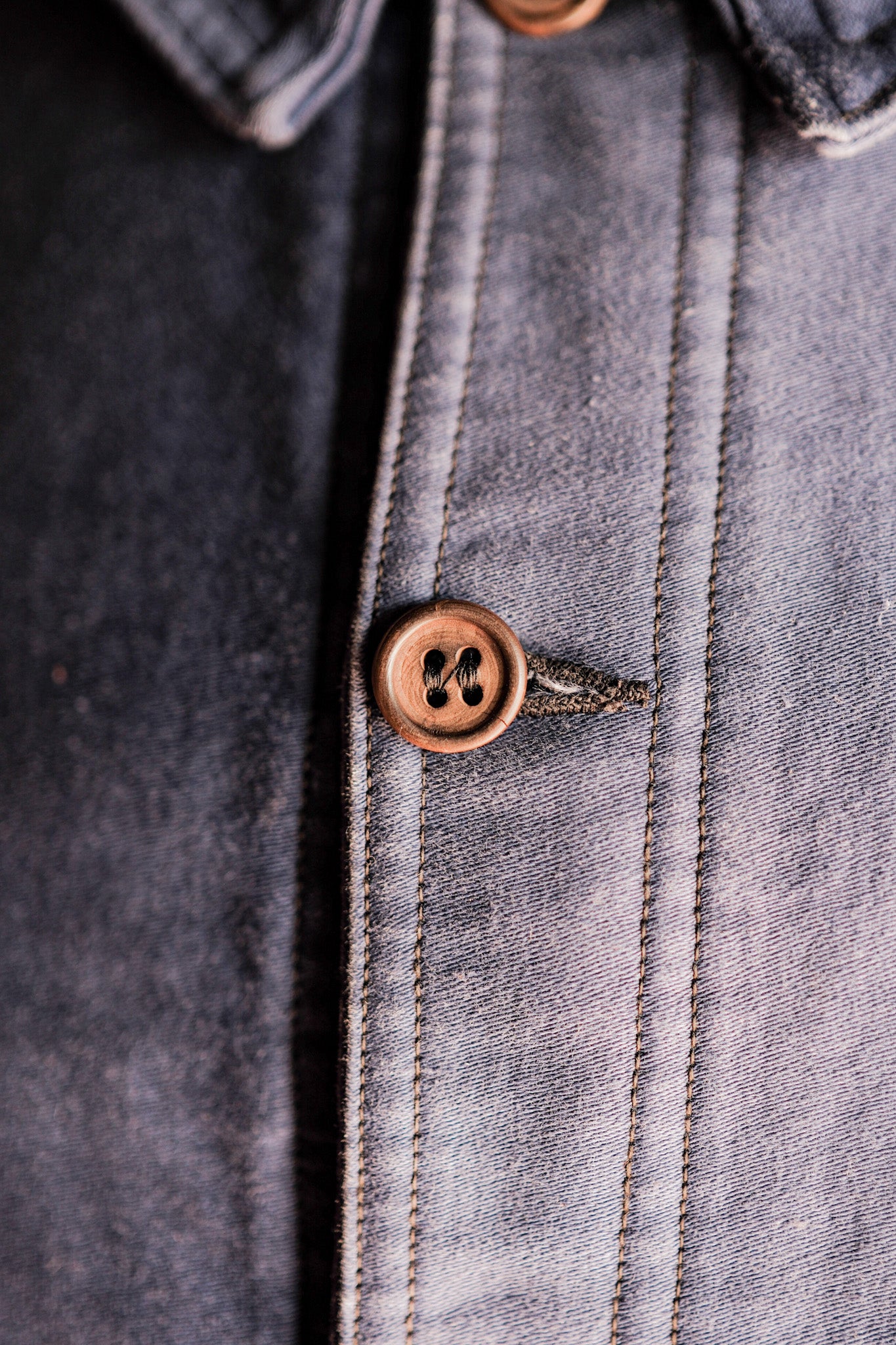 【~40's】French Vintage Blue Moleskin Work Jacket