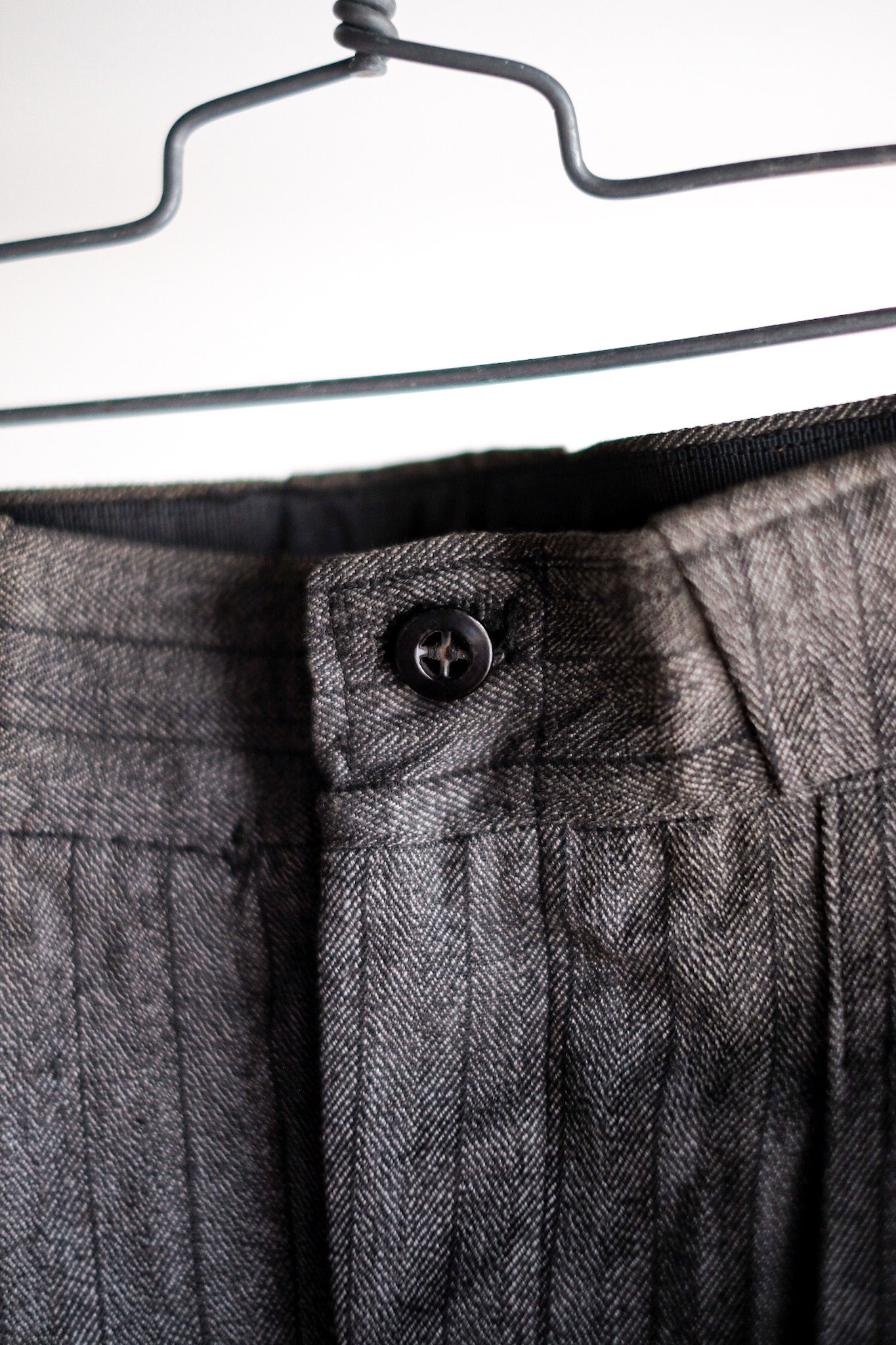 【~40's】French Vintage Salt & Pepper Cotton Striped Work Pants "Dead Stock"