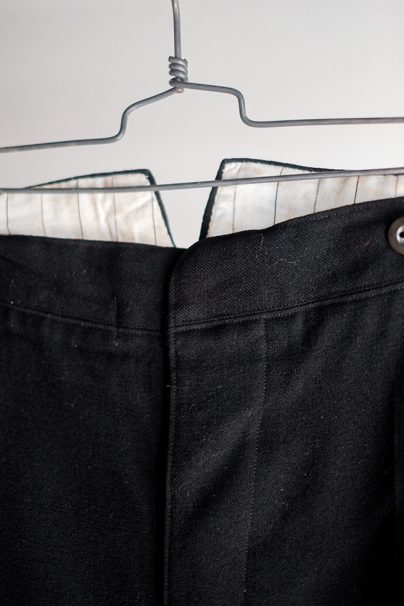 【~40's】German Vintage Black Wool Trousers
