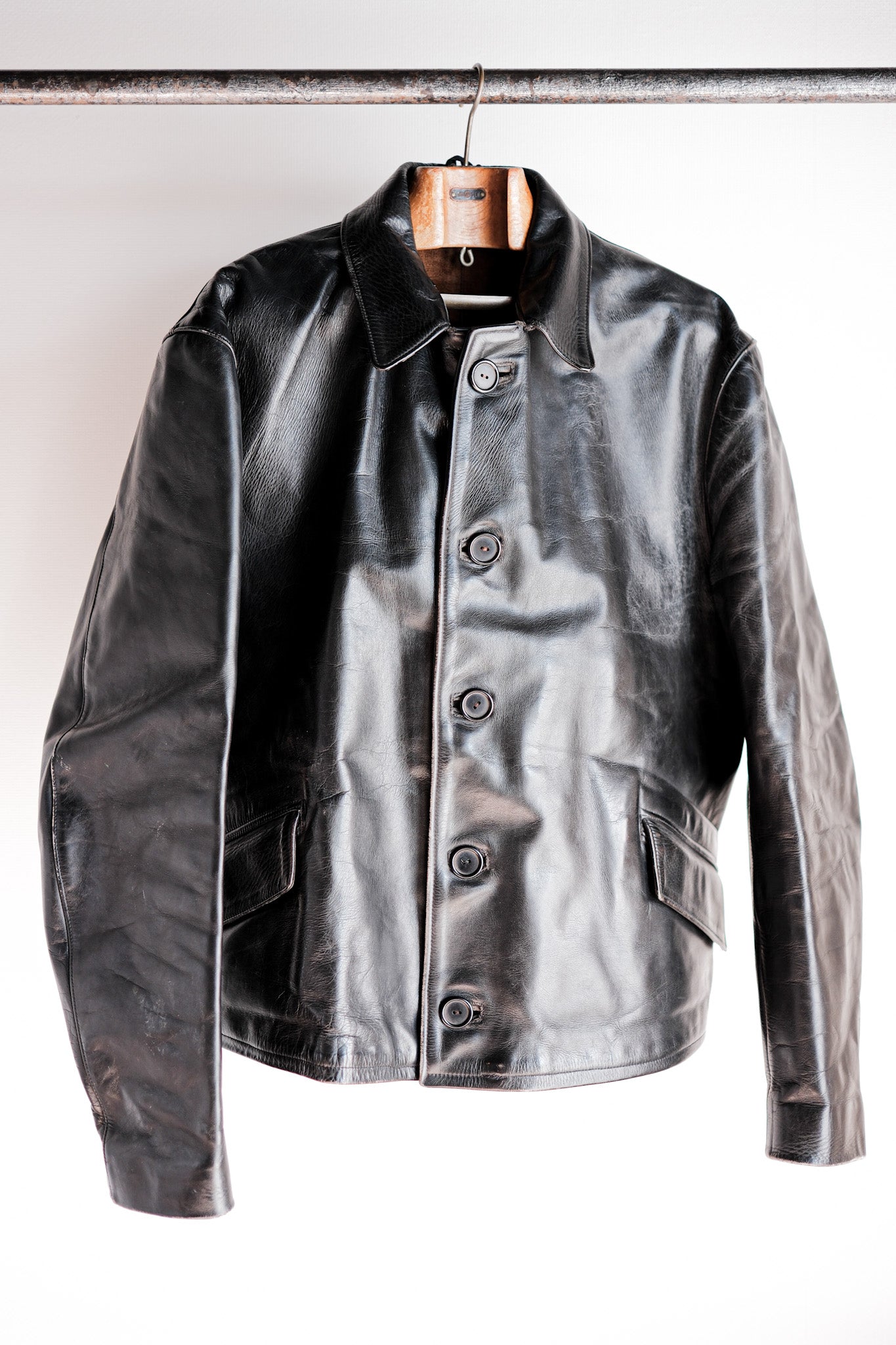 【~40's】French Vintage Horse Hide Leather Jacket
