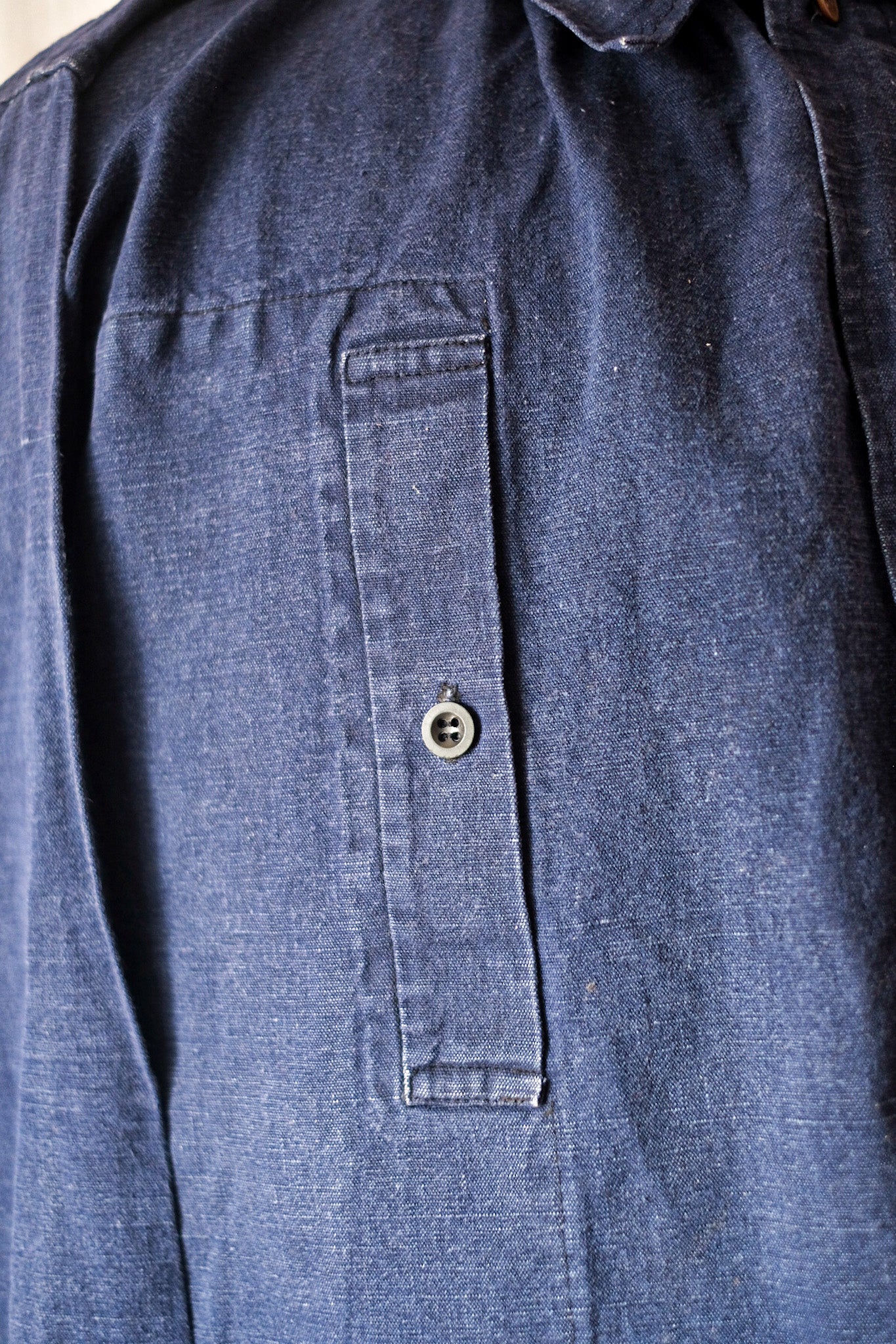 【~40's】French Vintage Indigo Cotton Smock Biaude