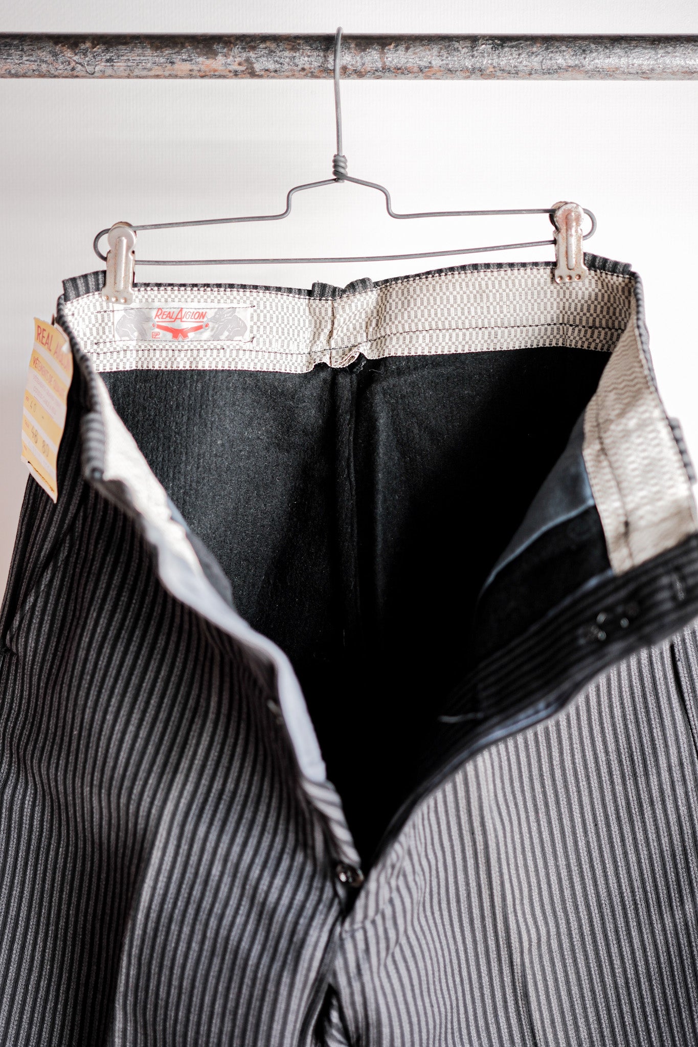 【~50's】French Vintage Cotton Striped Work Pants "Dead Stock"