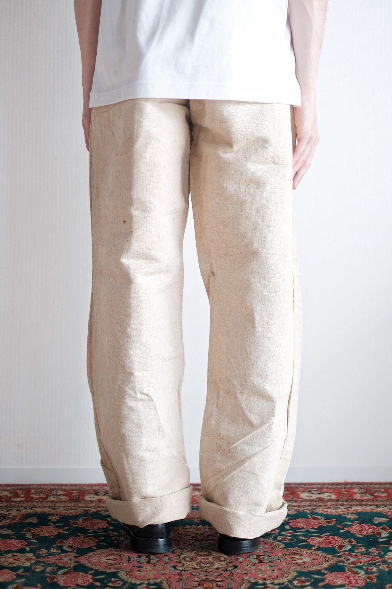 【~30's】French Army Bourgeron HBT Linen Pant "Dead Stock"
