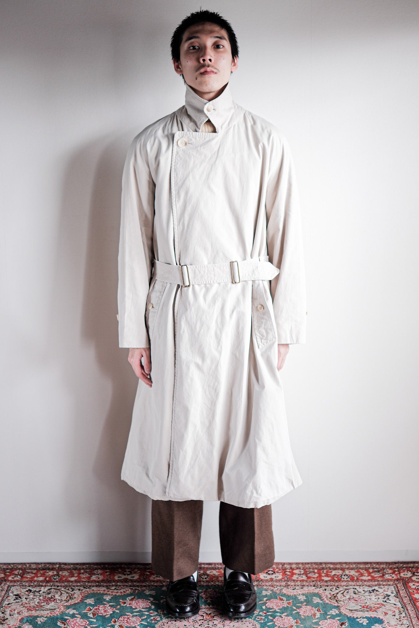 【~80's】Vintage Burberry's Single Raglan Tielocken Coat C100 Size.46REG