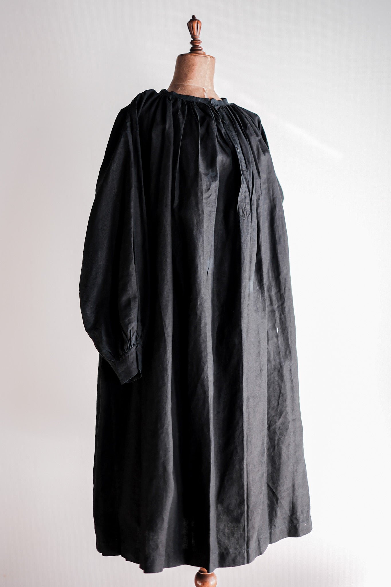 【Early 20th C】French Antique Indigo Linen Smock "Biaude"