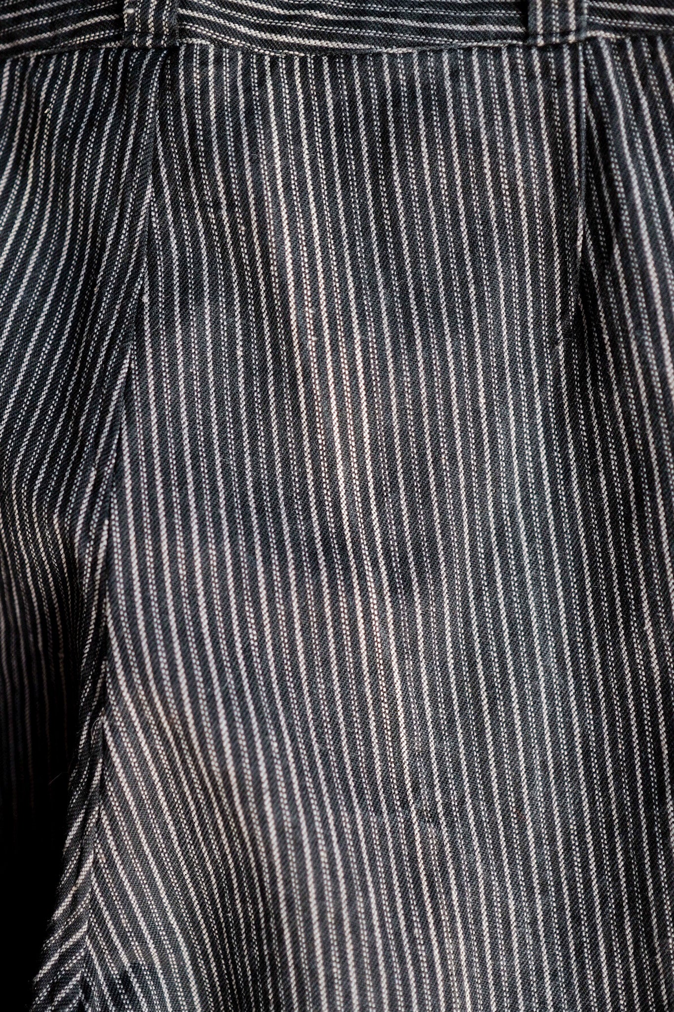 【~ 40 대 's 프랑스 빈티지면 스트라이프 작업 바지