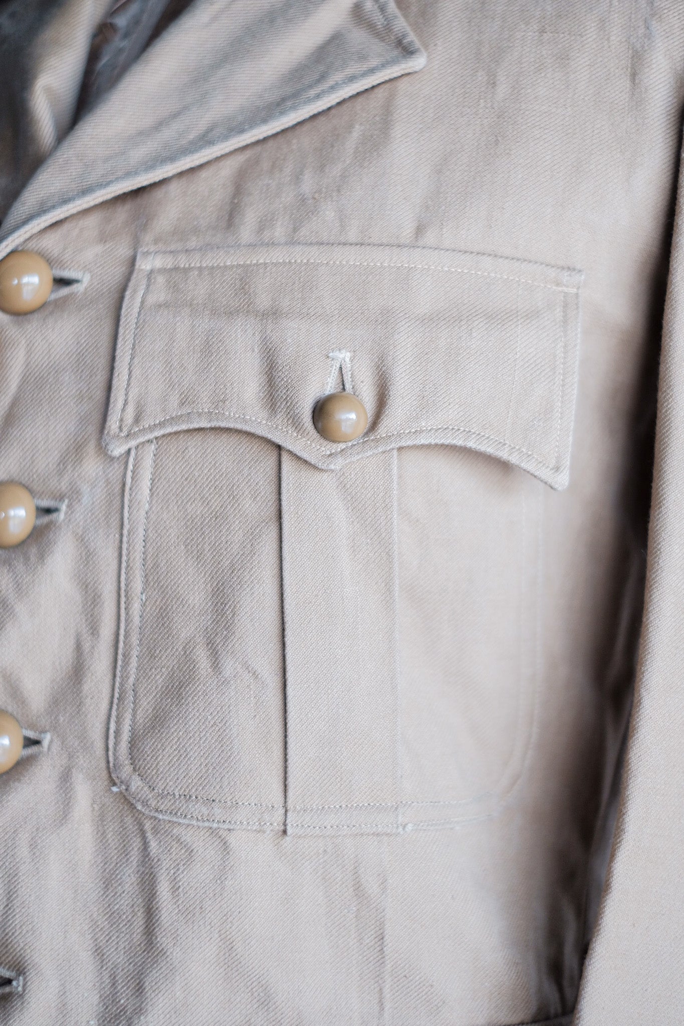 【~50's】French Vintage Cotton Linen Chino Jacket "Garally Lafayette" "Dead Stock"