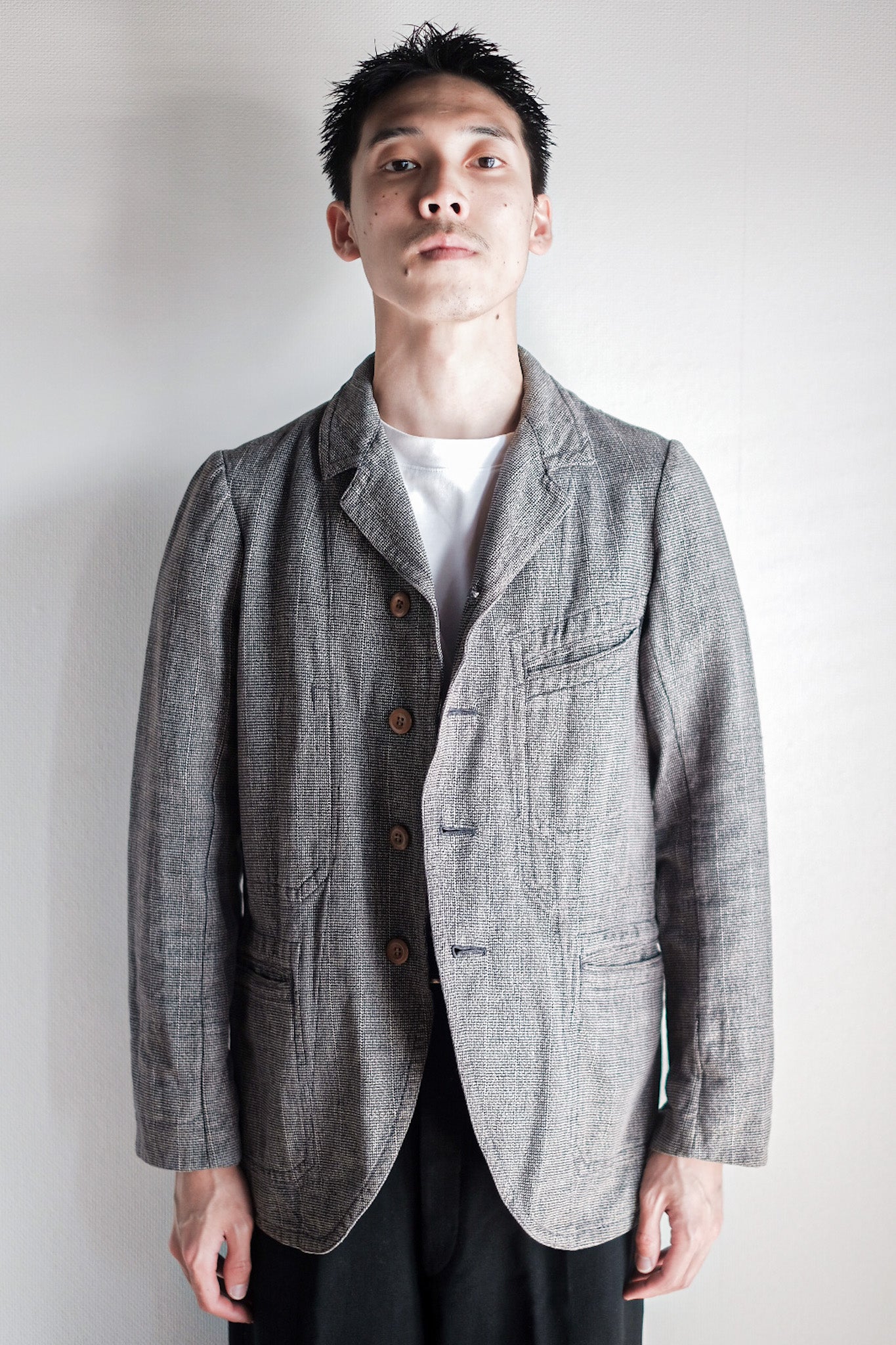 【~30's】French Vintage Cotton Checked Sack Jacket