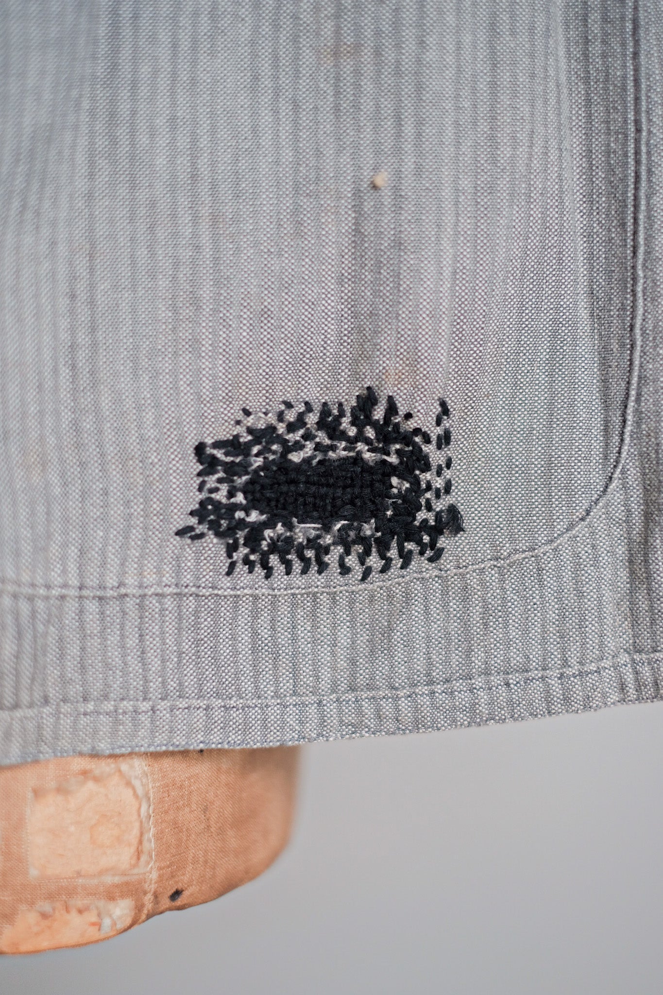 【~10's】French Antique Chambray Striped Sack Jacket