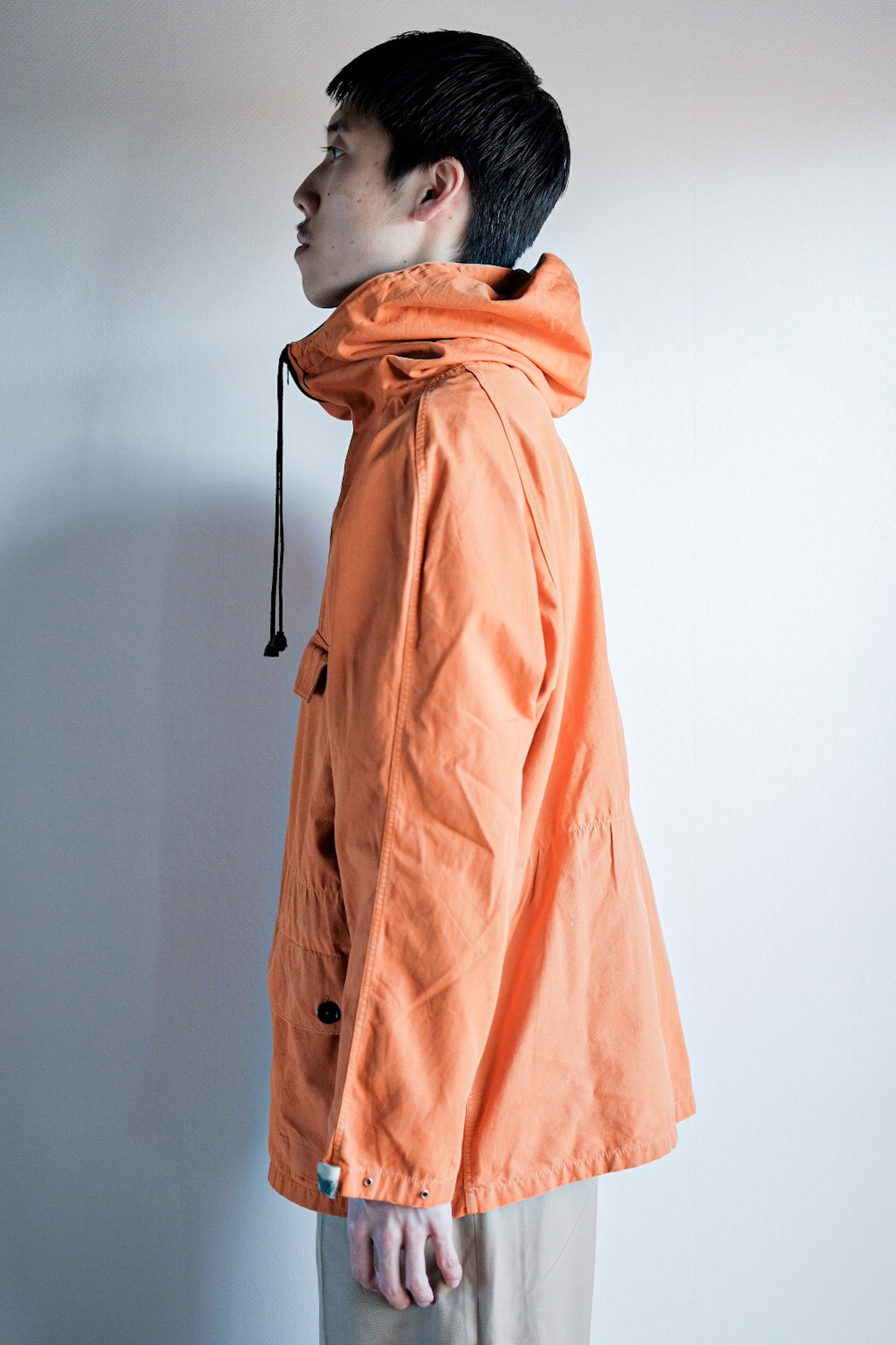 【~70's】Europe Vintage Orange Cotton Smock