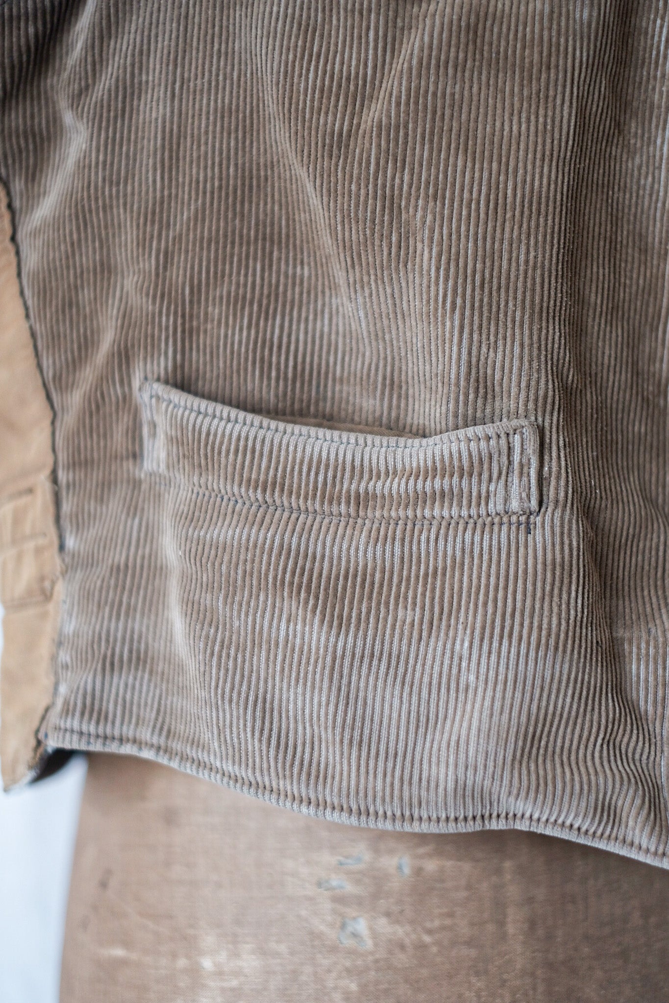 【~30's】French Vintage Brown Corduroy Hunting Gilet