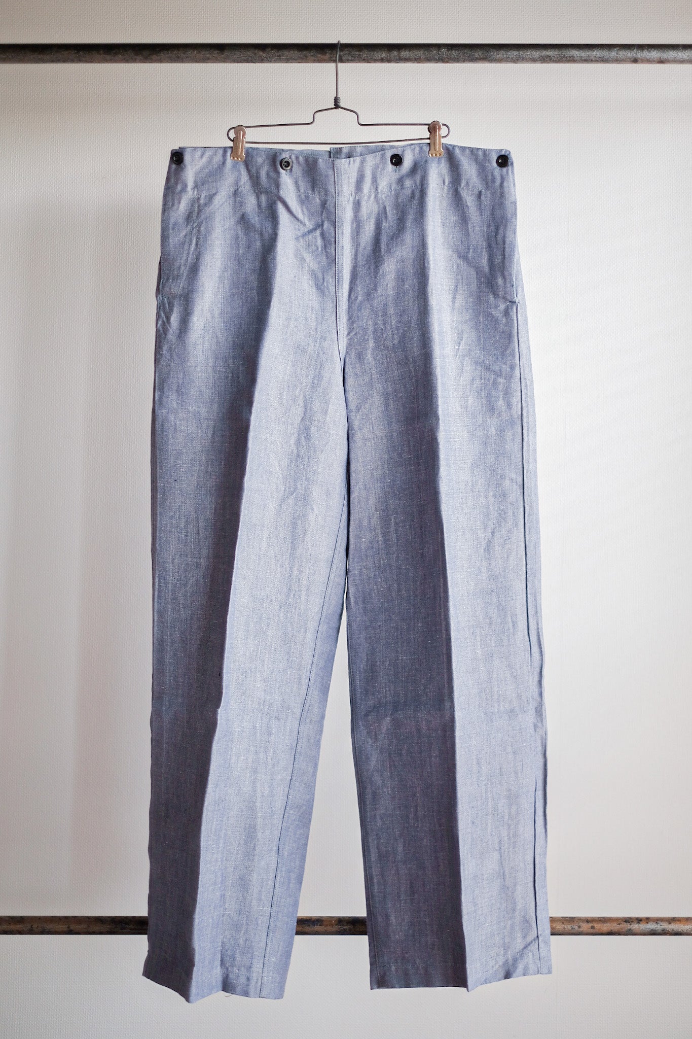 【~50's】French Navy Ramie Linen Sailor Pant "Dead Stock"