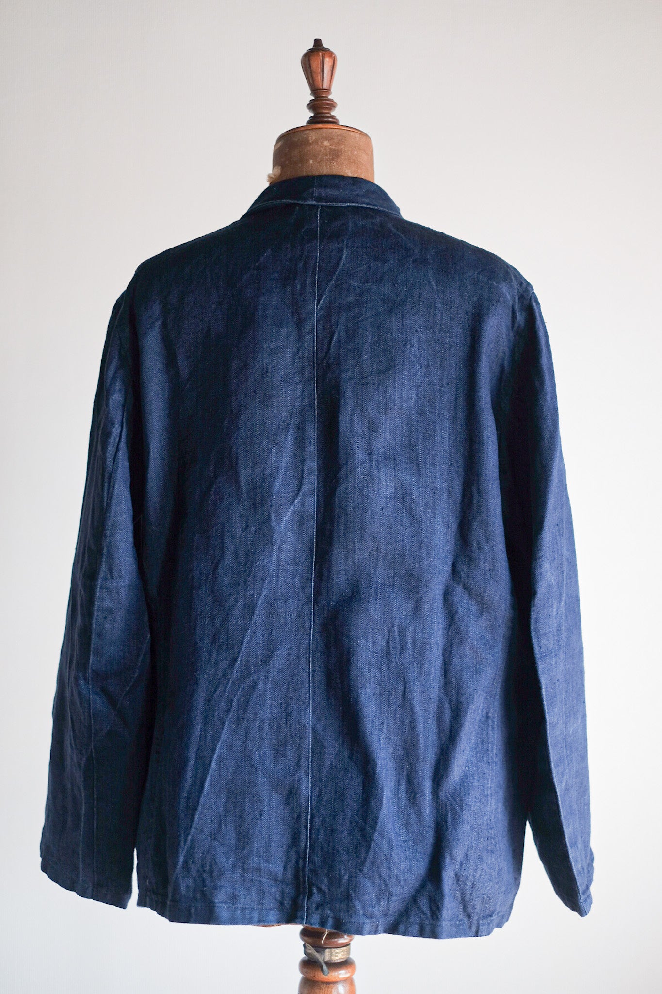 【~40's】French Vintage Indigo HBT Linen Work Jacket