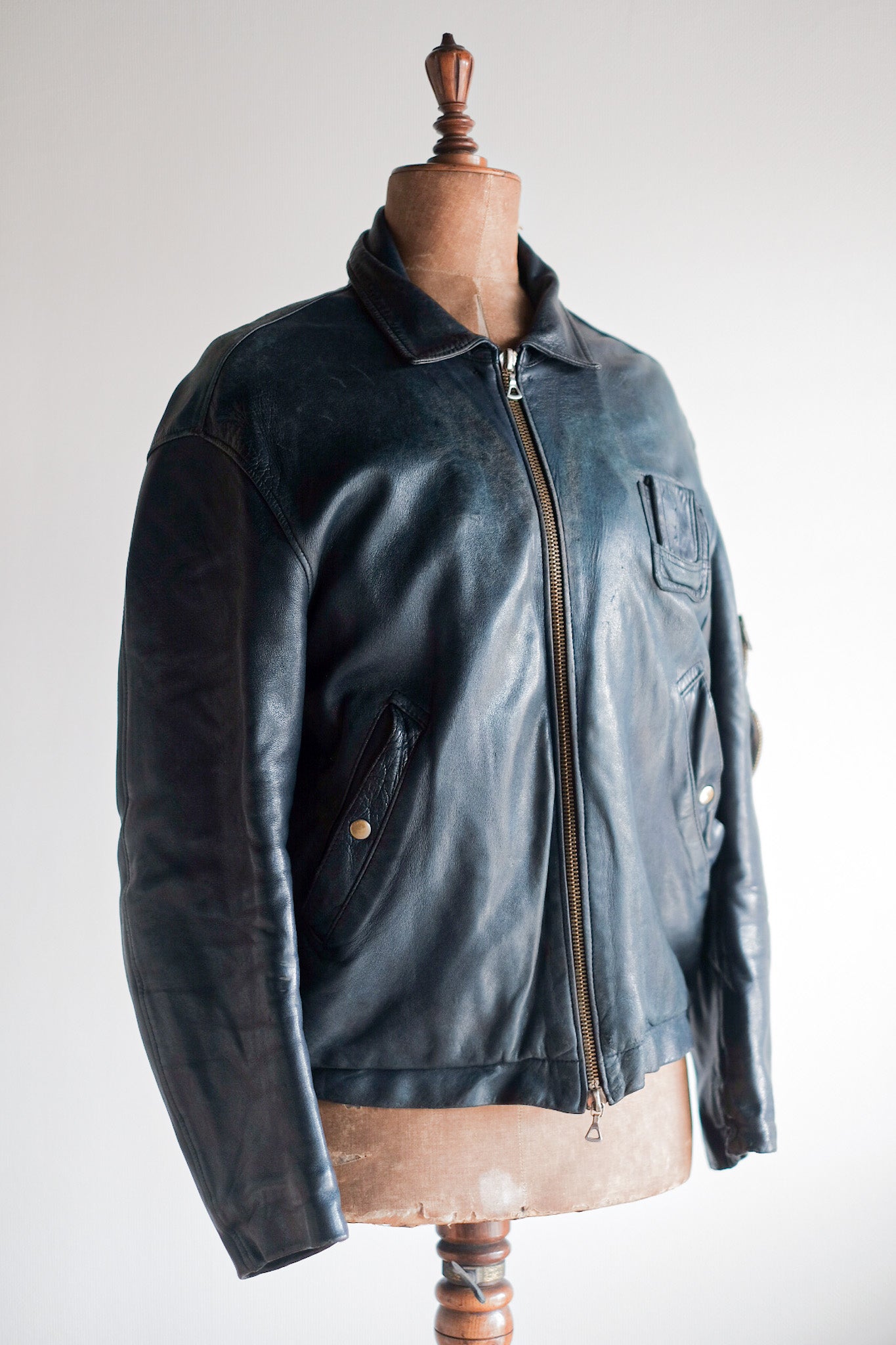 【~80's】French Air Force Pilot Leather Jacket