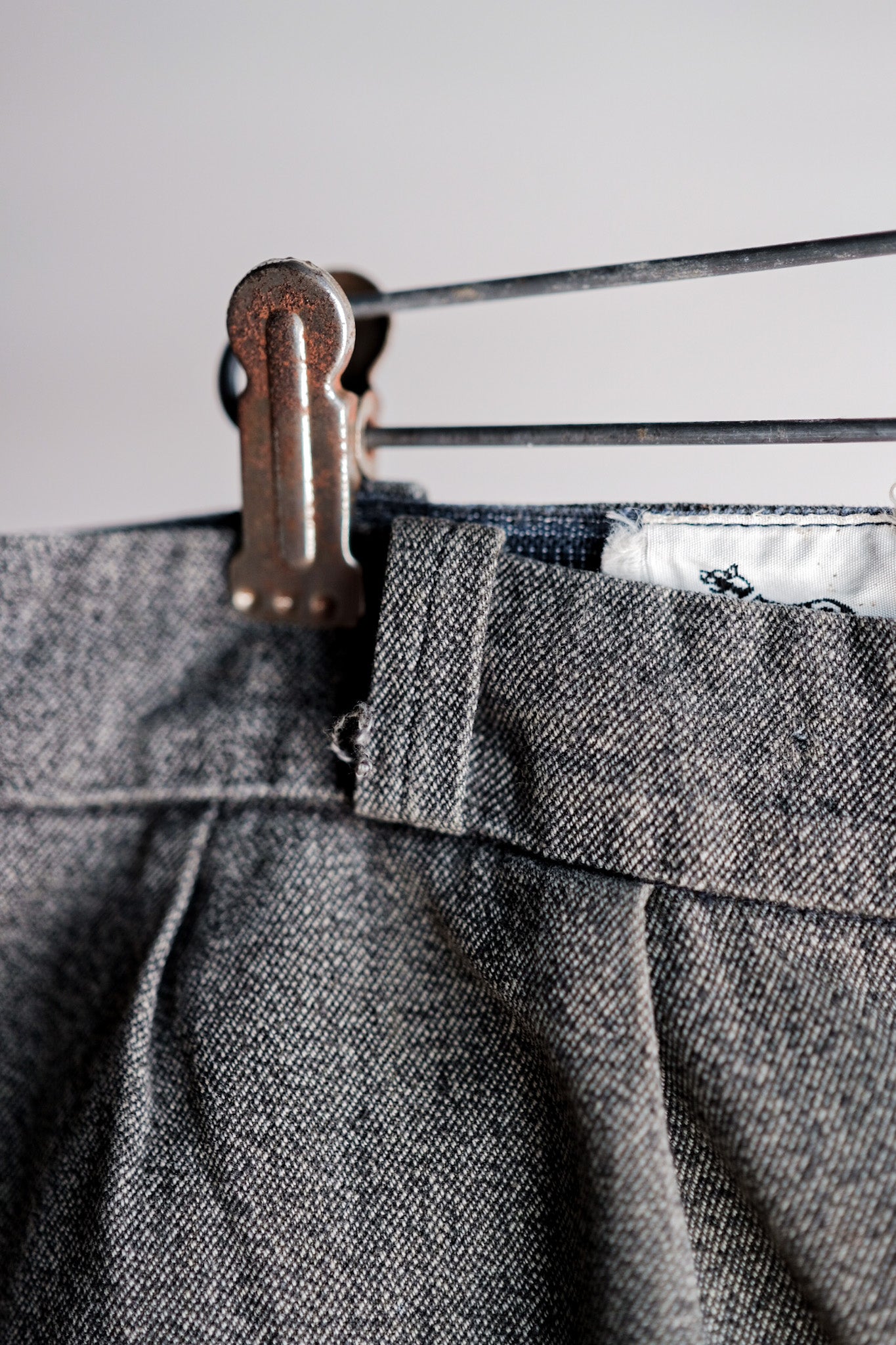 【~40's】French Vintage Black Chambray Work Pants
