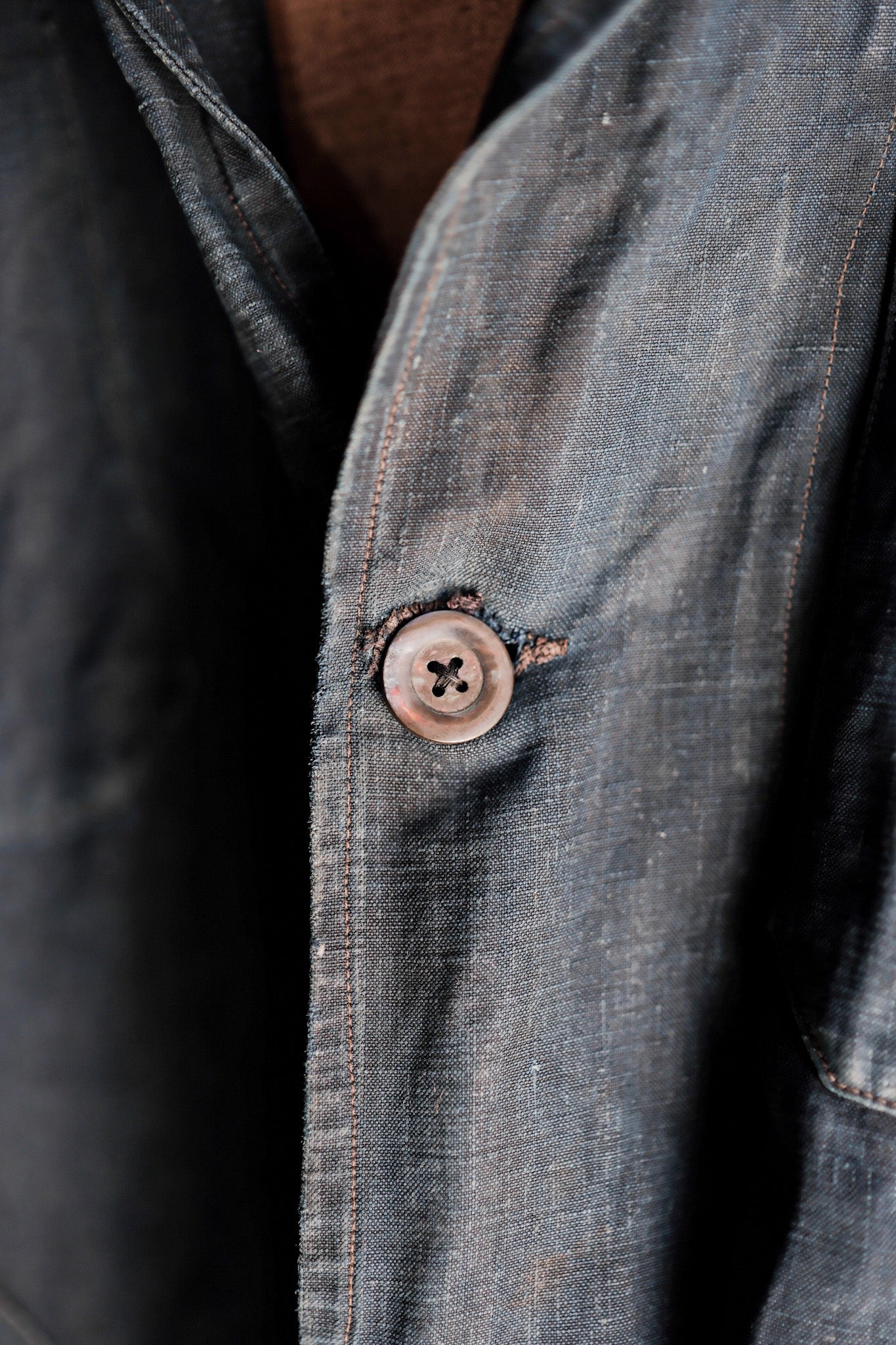 【Early 20th C】French Antique Indigo Linen Maquignon Coat