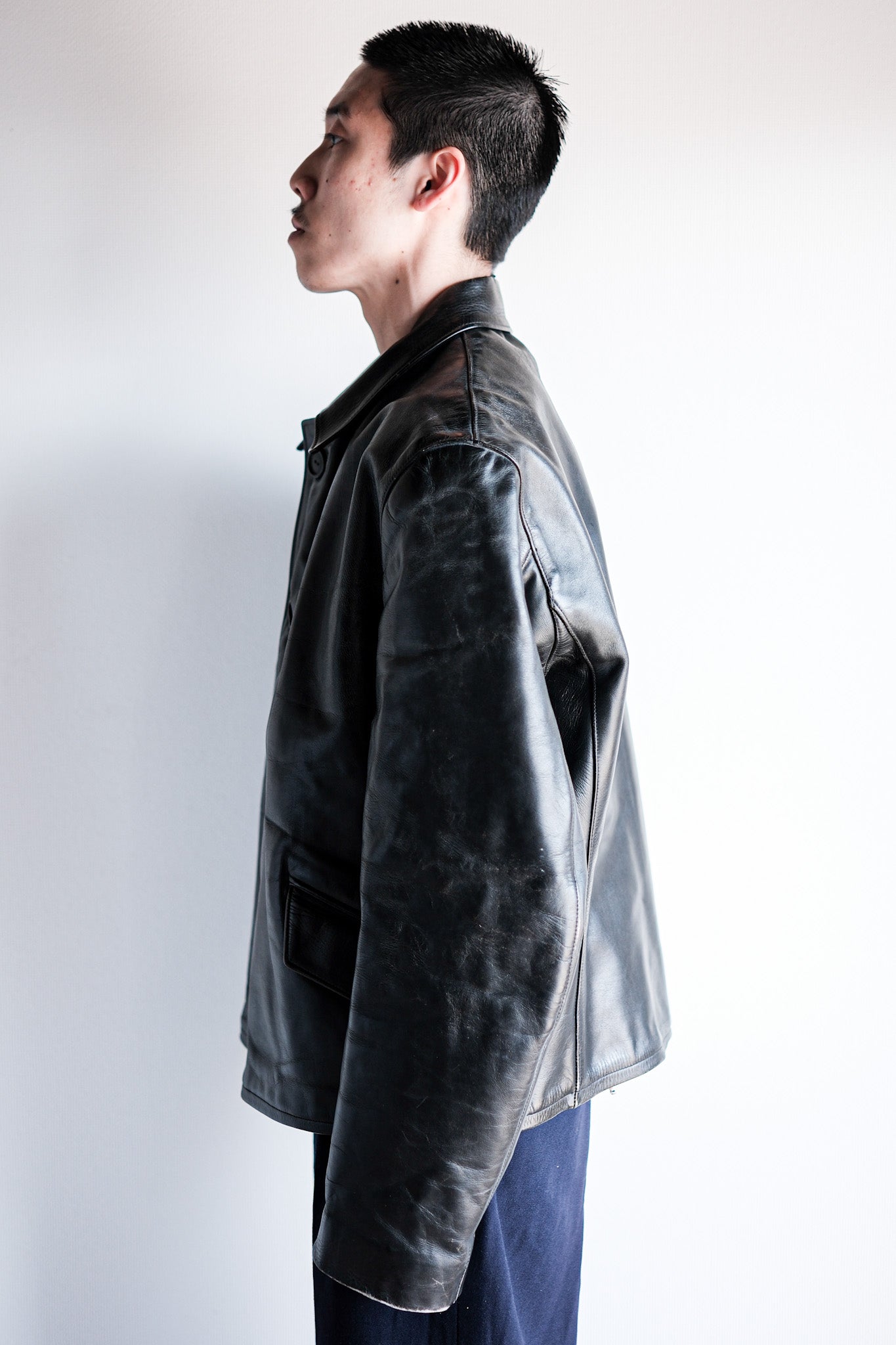 【~40's】French Vintage Horse Hide Leather Jacket